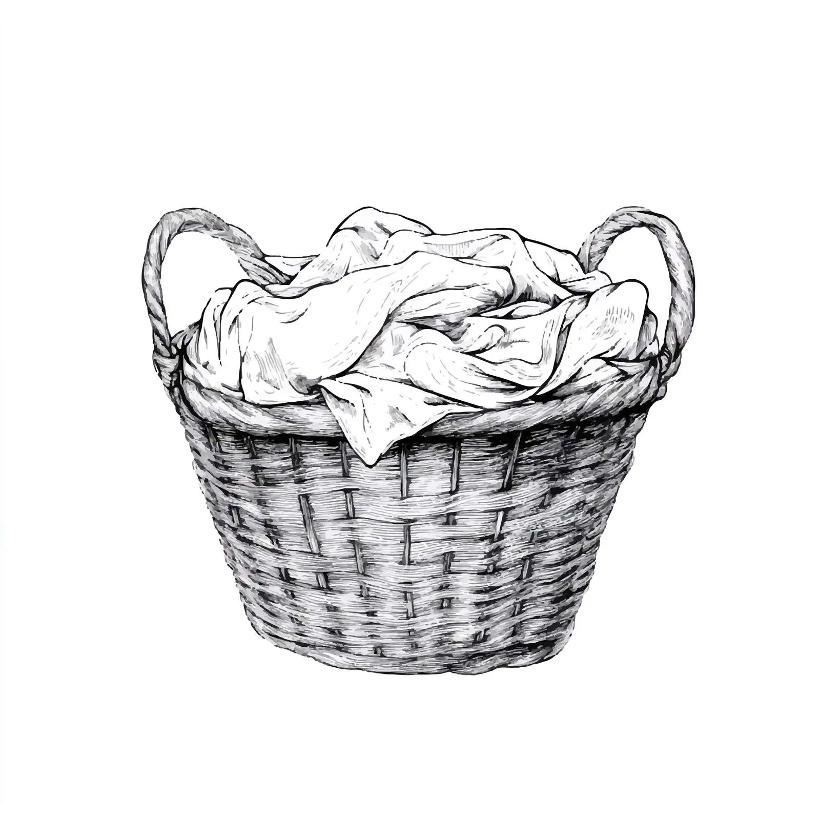 Hand-Drawn Basin with Dirty Linen Sketch — free download from Dotvec