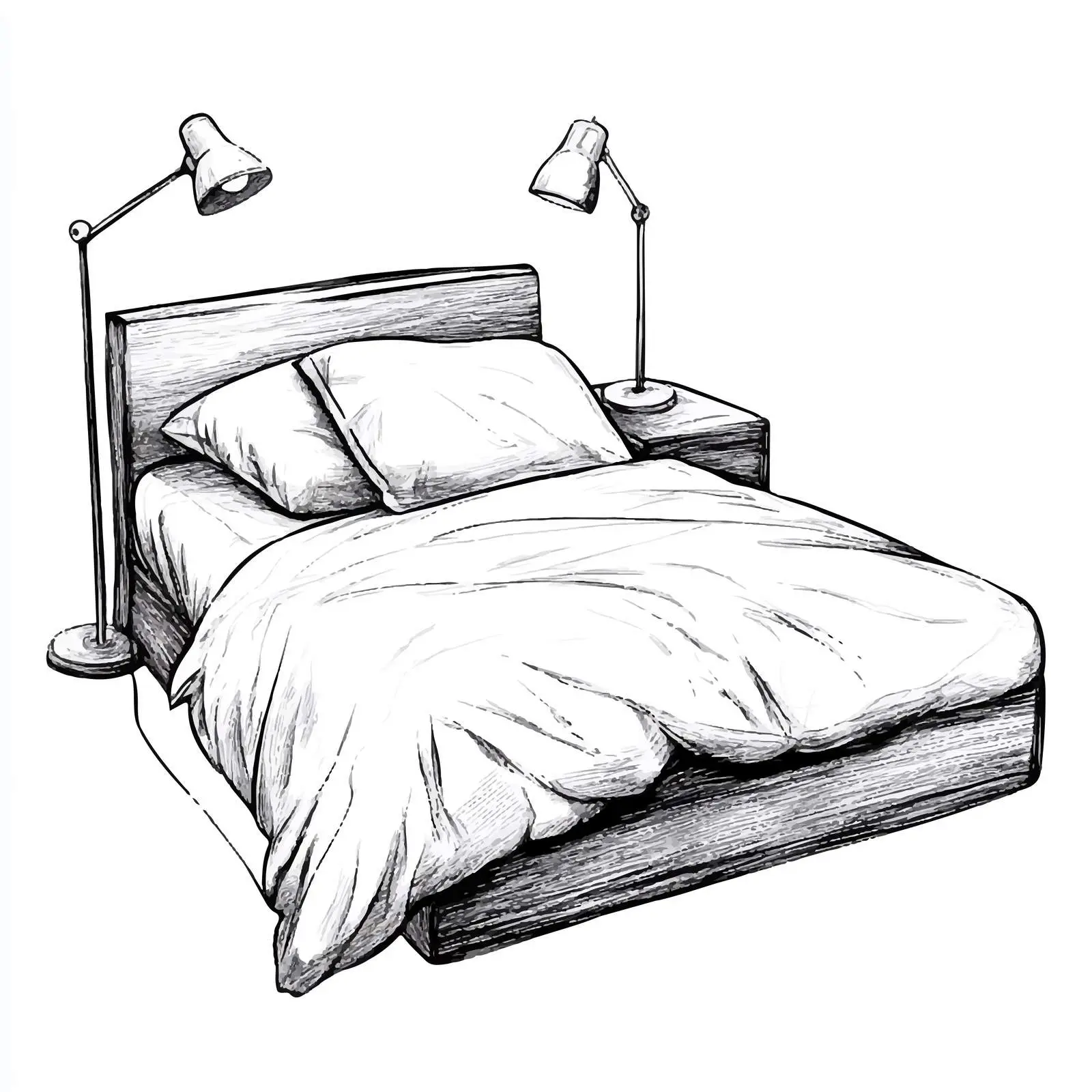 Hand-Drawn Bed Lamp Sketch on White Background — free download from Dotvec