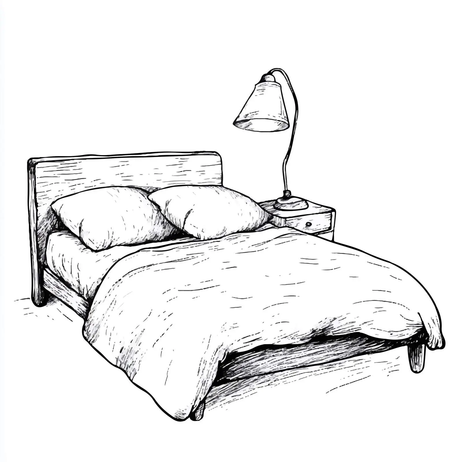 Hand Drawn Bed Lamp Sketch on White Background – free sketch illustration image from Dotvec