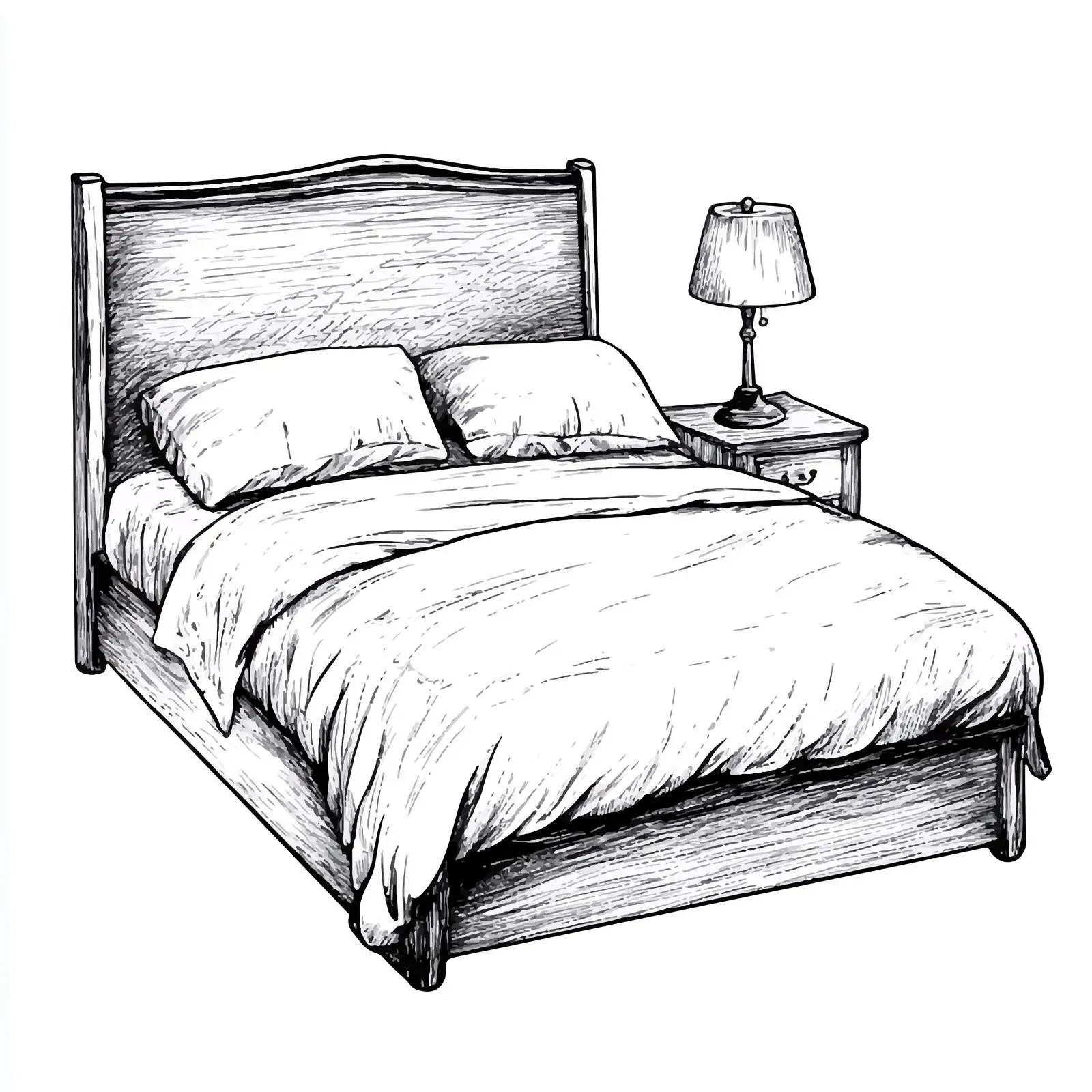Hand Drawn Bed Lamp Sketch on White Background — free download from Dotvec