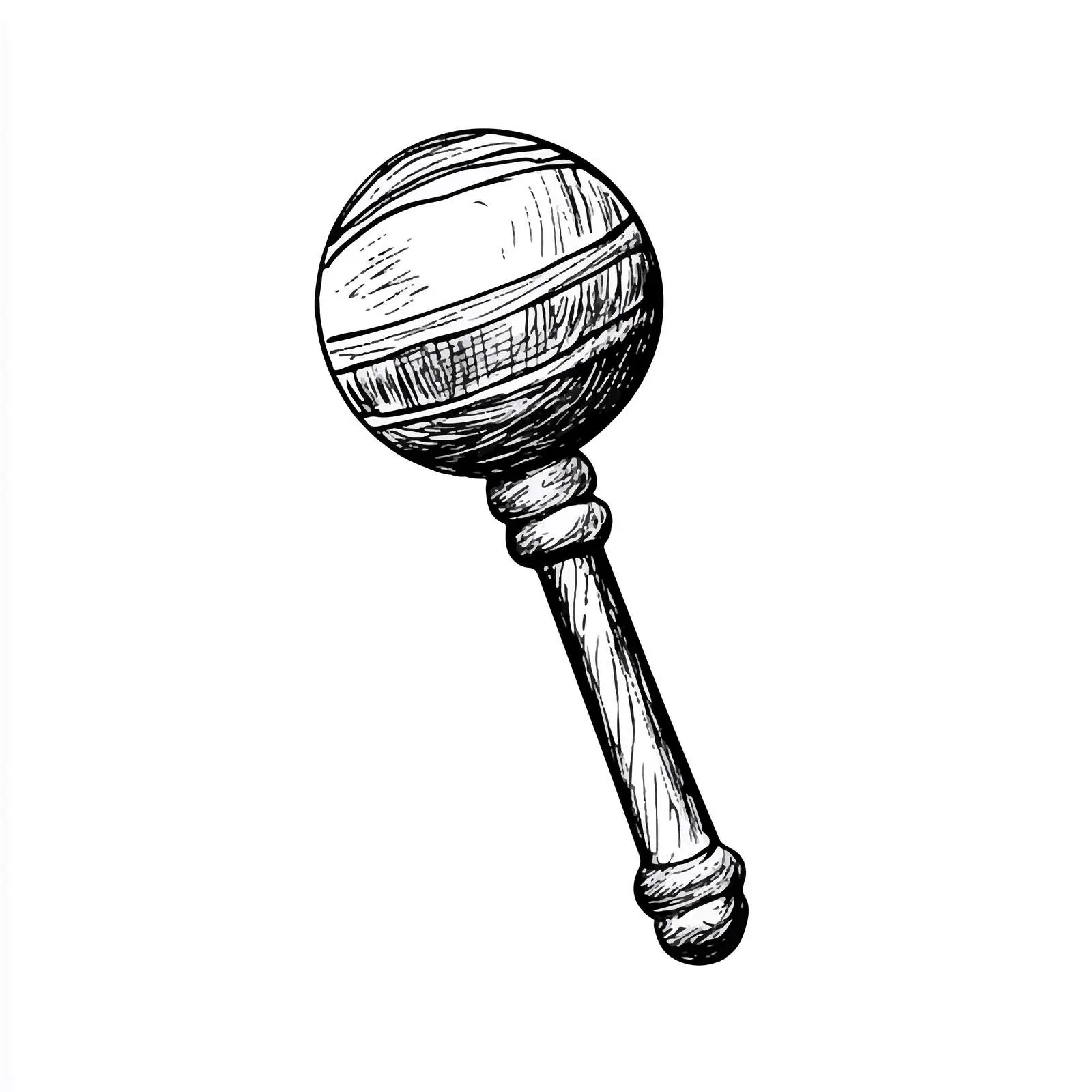 Hand-Drawn Bell Baby Rattles Toy Sketch — free download from Dotvec
