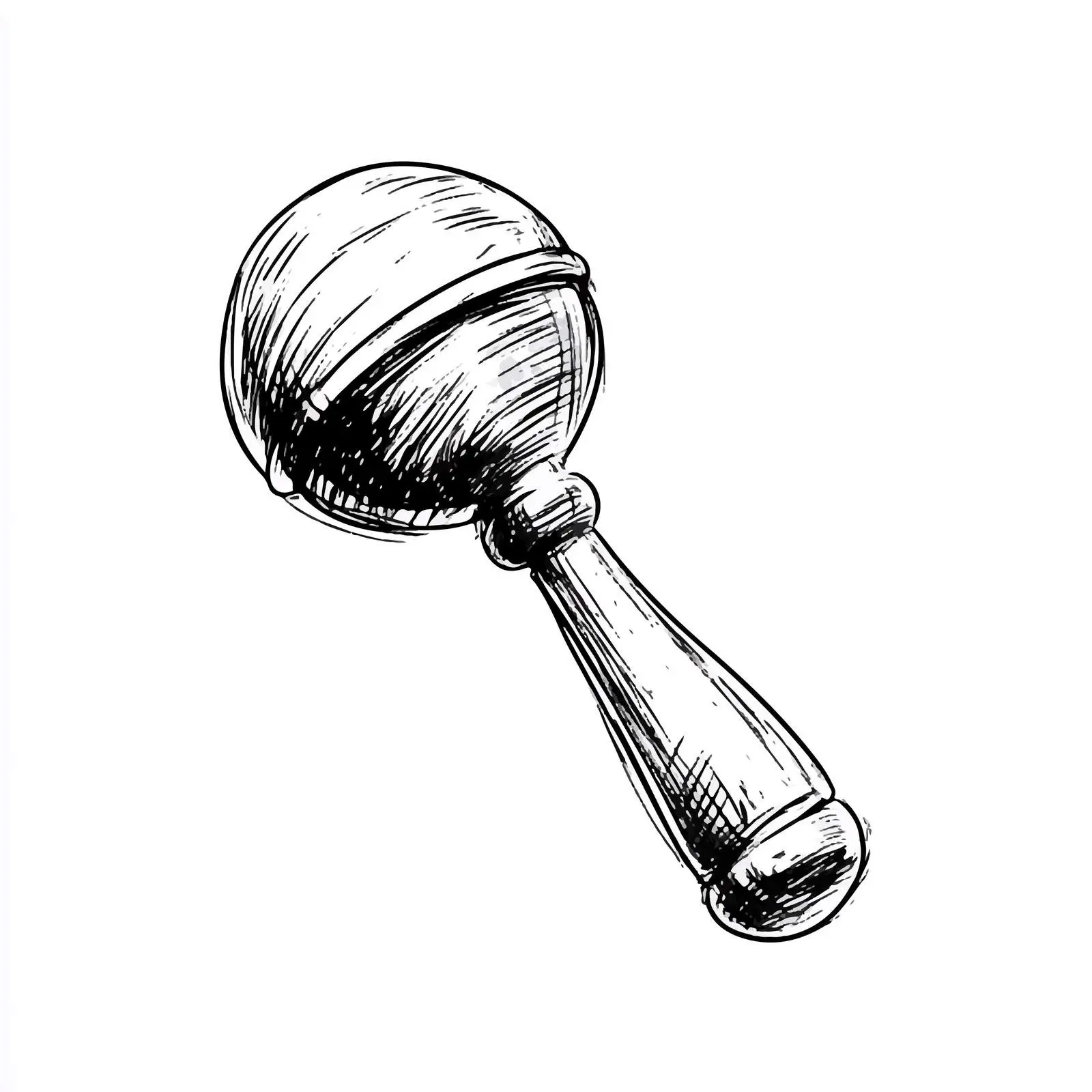 Hand-Drawn Baby Rattle Sketch on White Background — free download from Dotvec