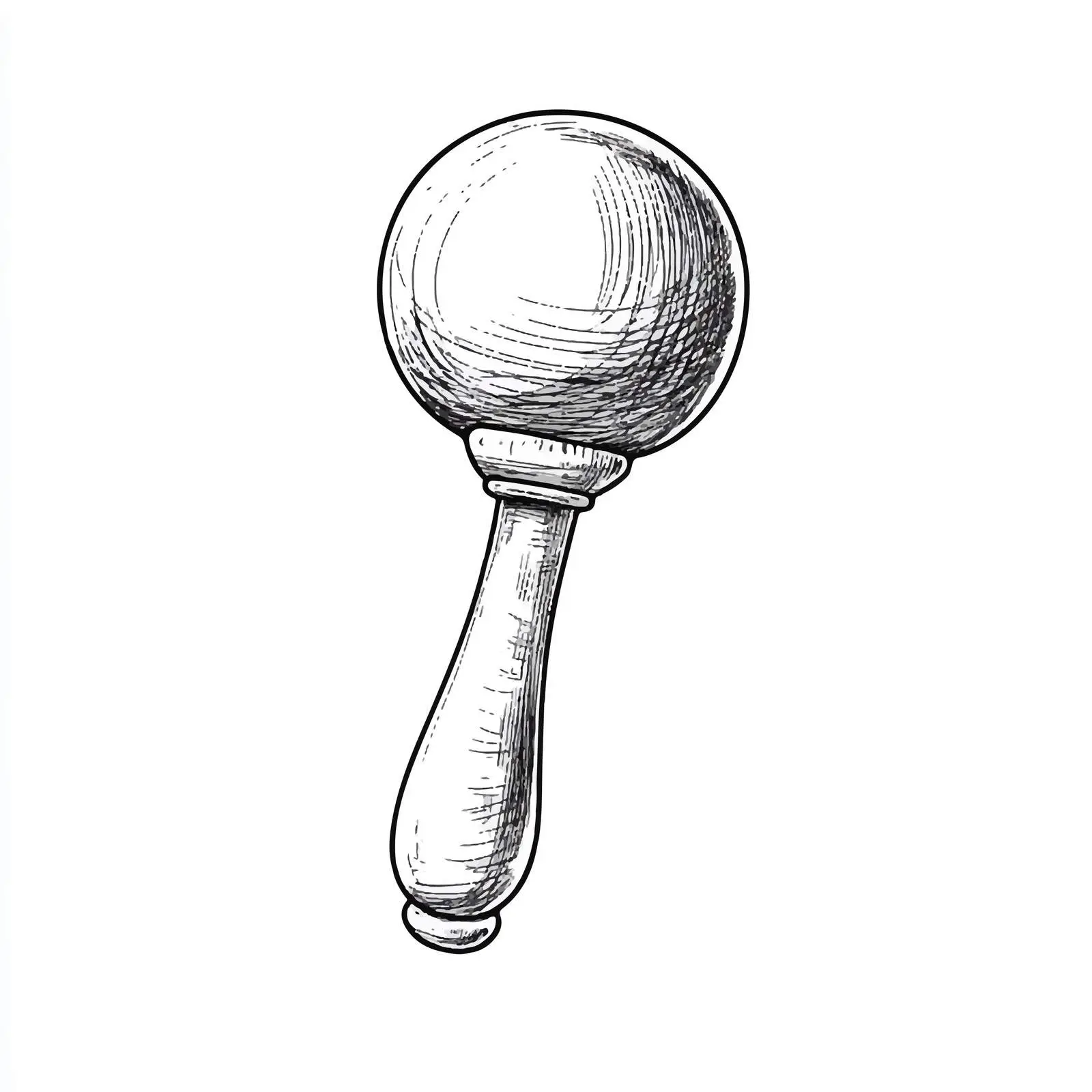 Hand-Drawn Baby Rattle Toy Sketch — free download from Dotvec
