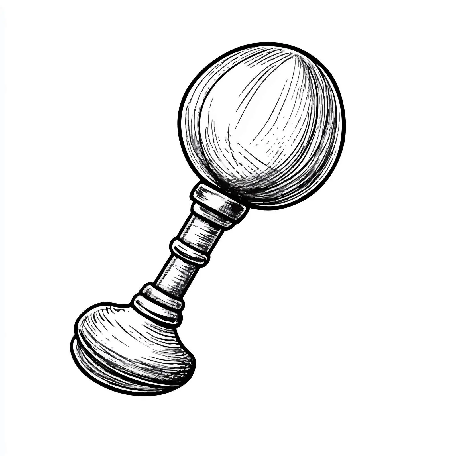 Hand-Drawn Bell Baby Rattles Toy Illustration — free download from Dotvec