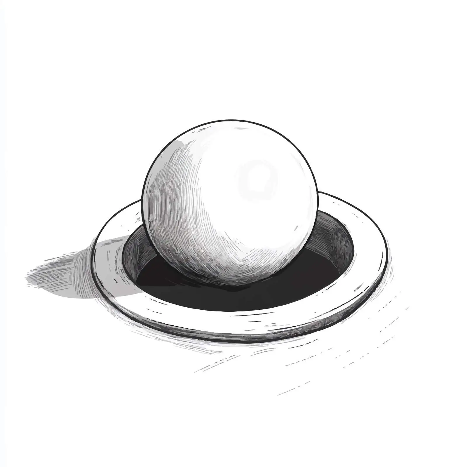 Hand-drawn Billiard Ball at Hole Edge — free download from Dotvec