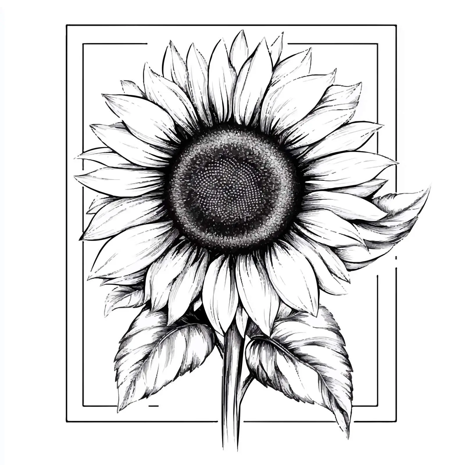 Hand-Drawn Blooming Sunflower Vector Design — free download from Dotvec