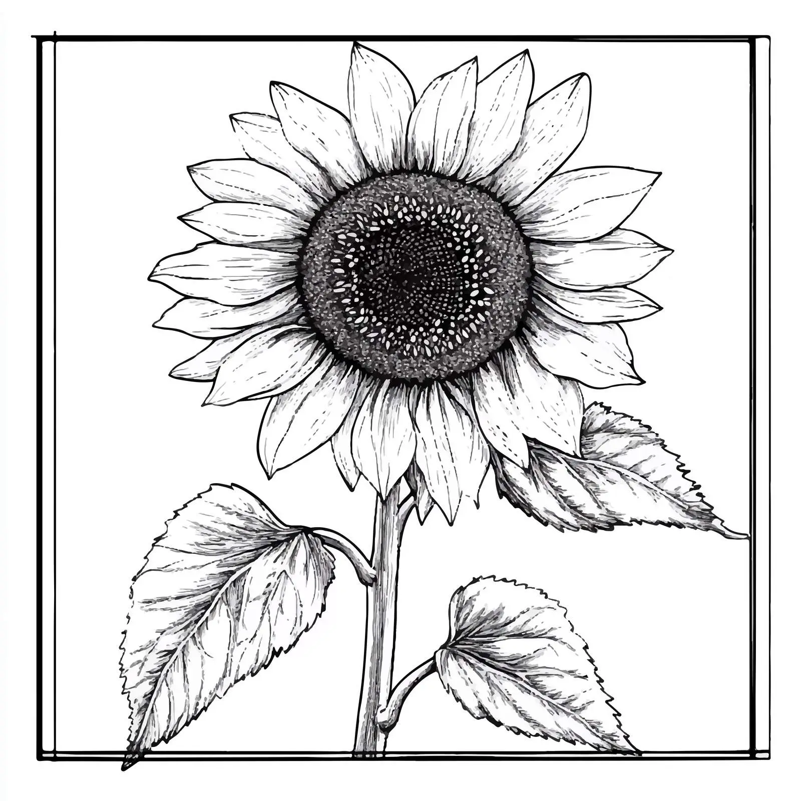 Hand-Drawn Sunflower Sketch on White Background — free download from Dotvec