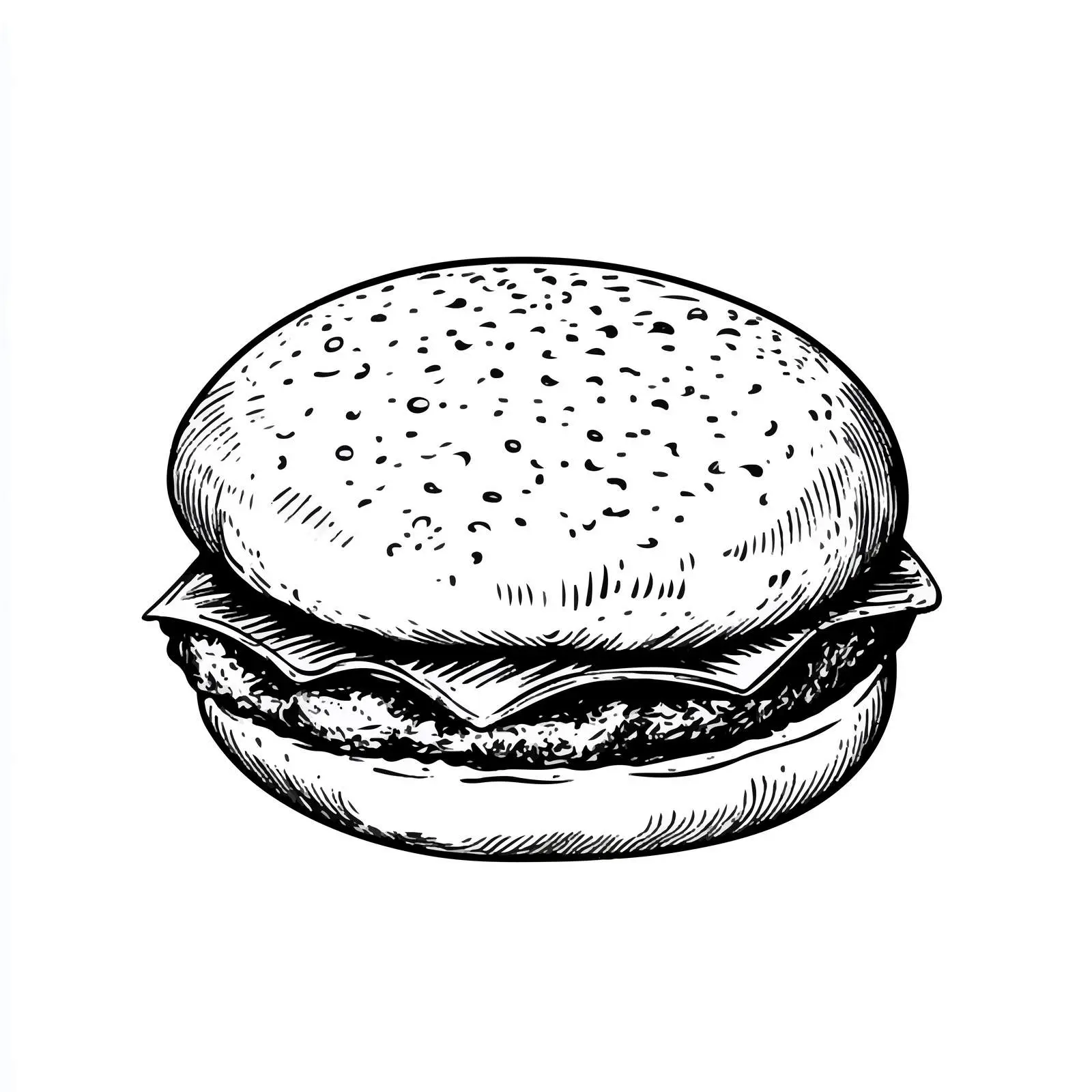 Hand-Drawn Burger Bun Sketch on White Background — free download from Dotvec