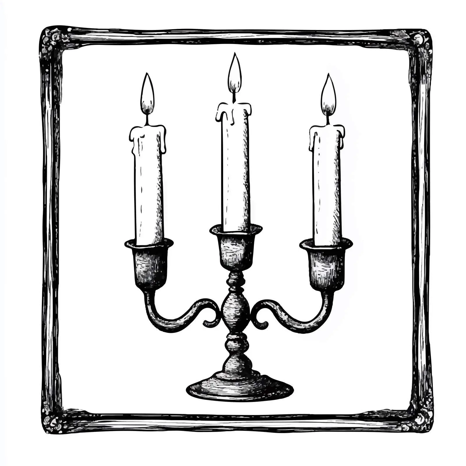Candelabra with Hand-Drawn Candle Sketch — free download from Dotvec