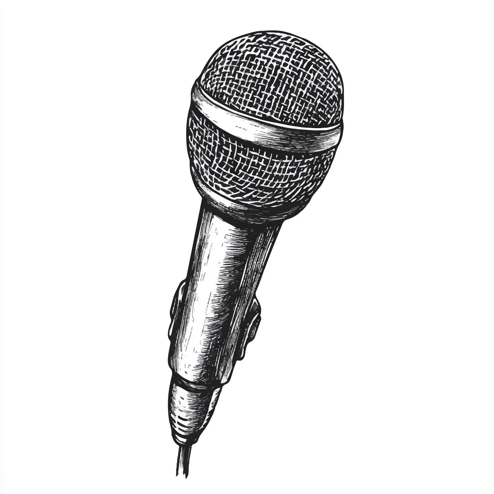 Hand-Drawn Carbon Microphone on White Background — free download from Dotvec