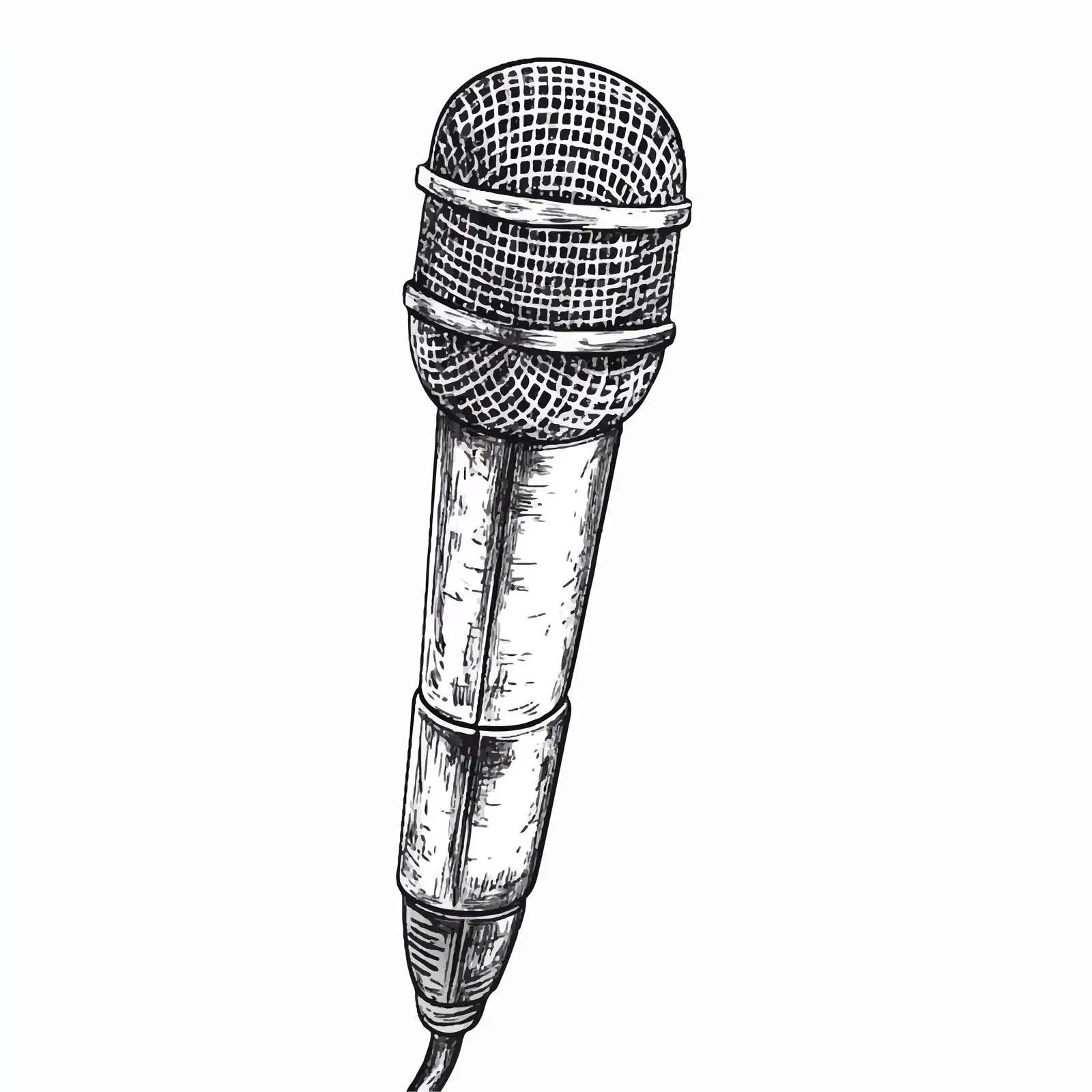 Hand-Drawn Carbon Microphone Illustration — free download from Dotvec