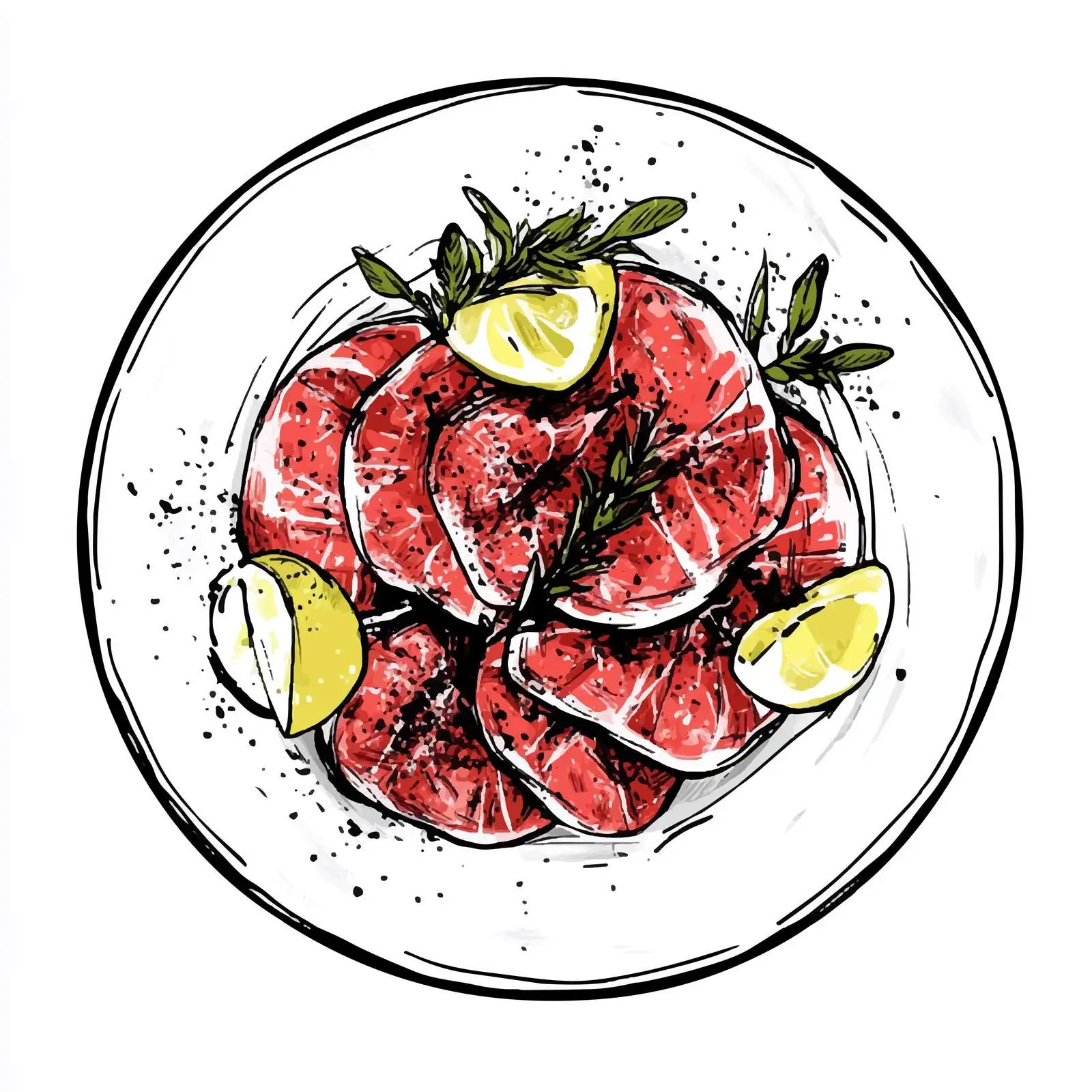 Hand Drawn Carpaccio Sketch on White Background — free download from Dotvec