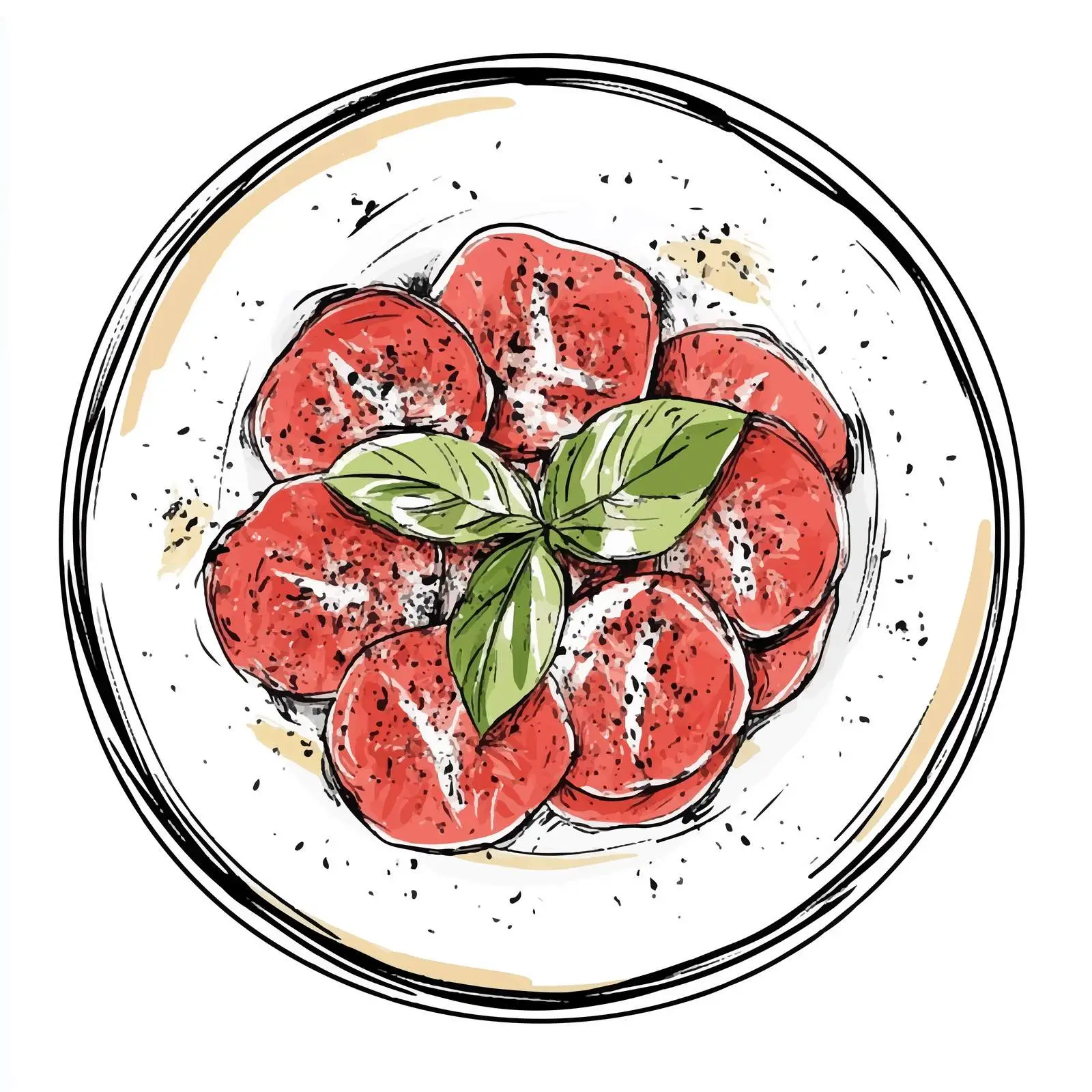 Hand-Drawn Carpaccio Illustration on White Background — free download from Dotvec