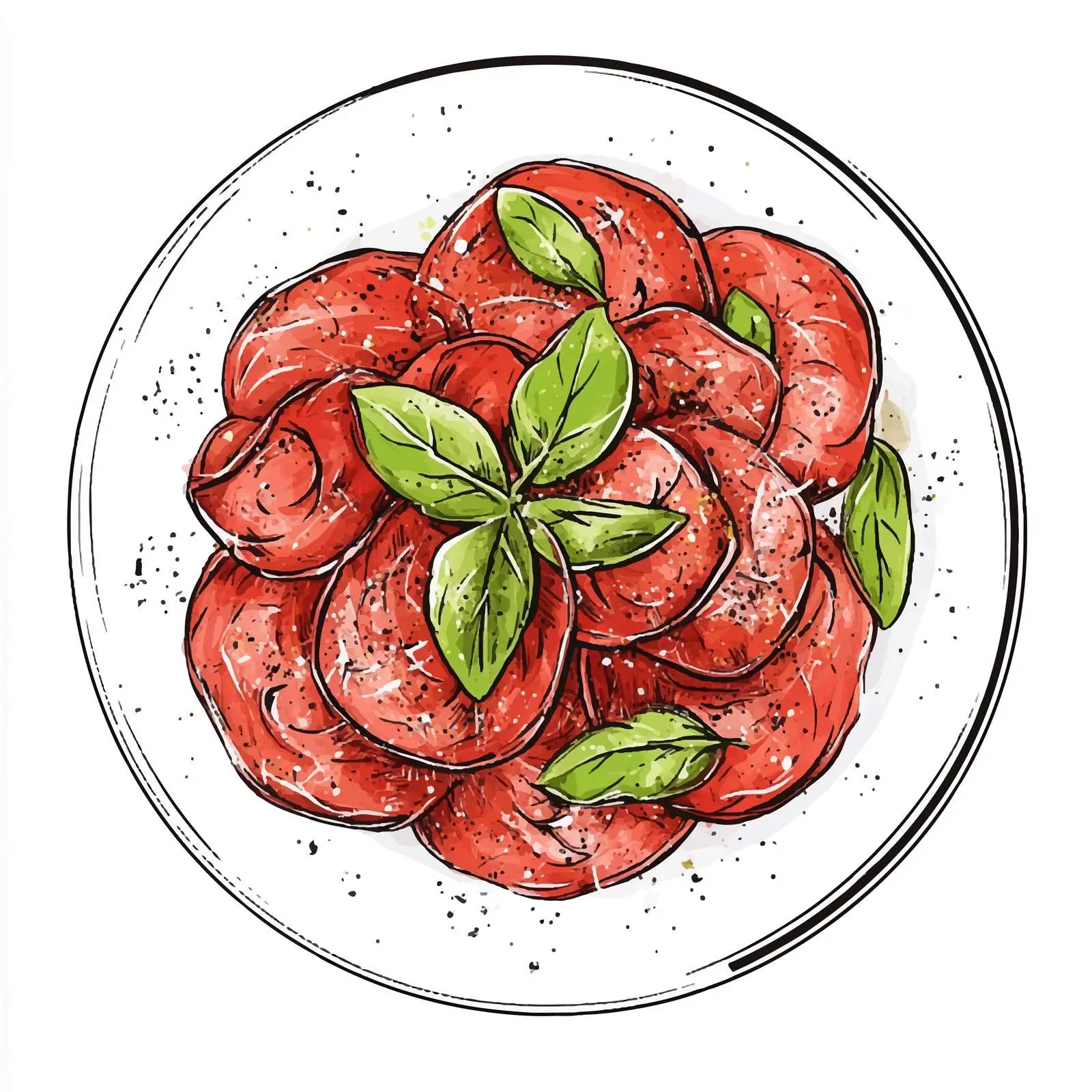 Hand-Drawn Carpaccio Illustration on White Background — free download from Dotvec