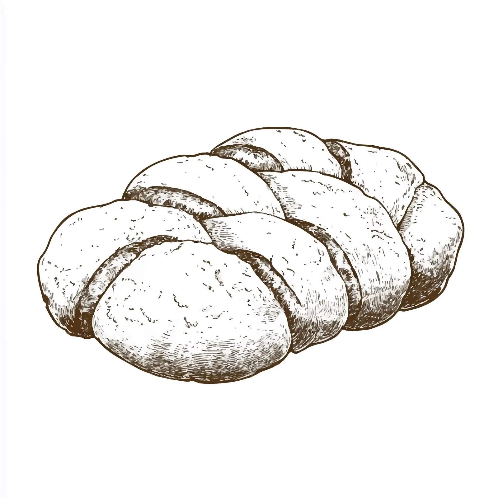 Hand-Drawn Challah Bread Sketch on White Background – free challah image from Dotvec