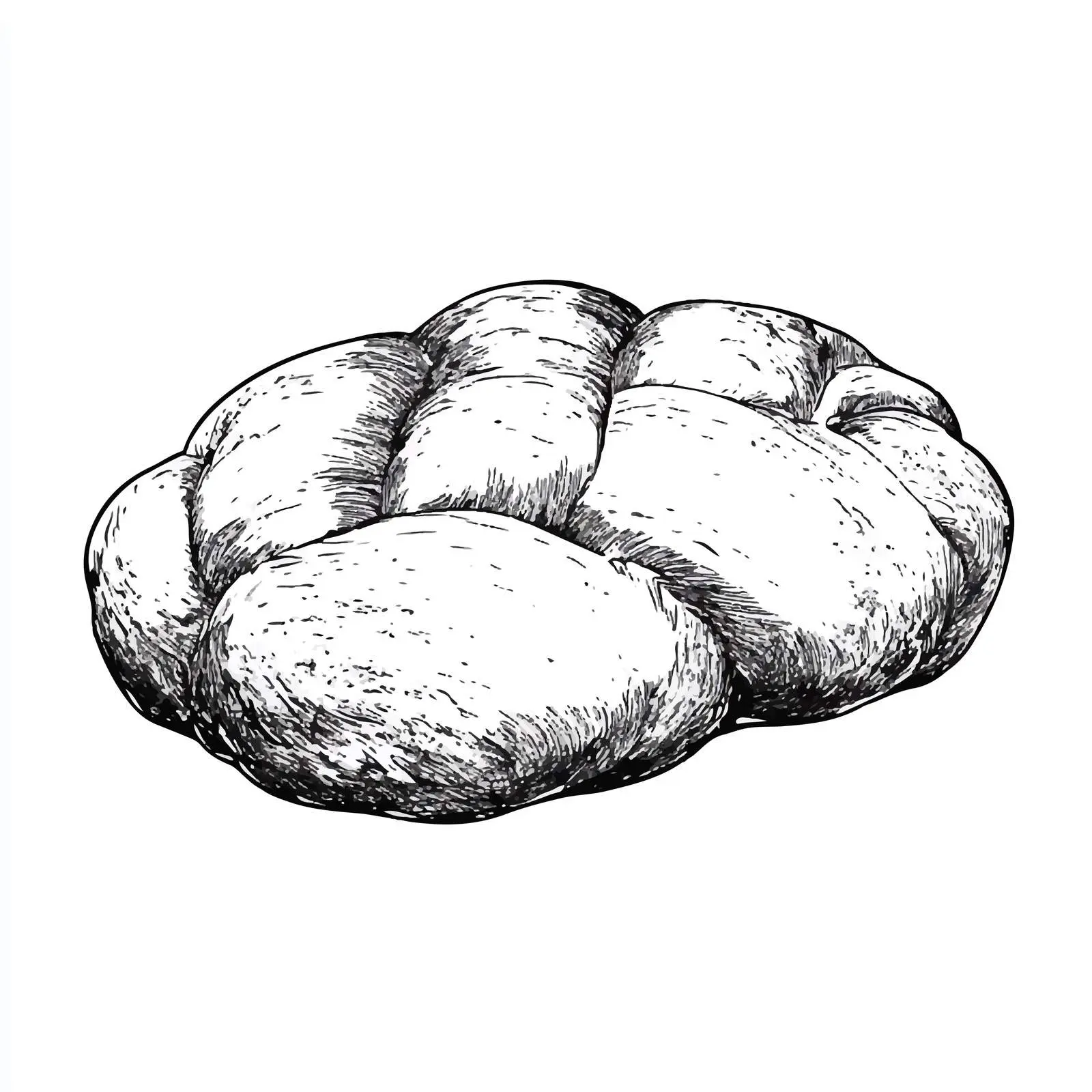 Hand-Drawn Challah Bread Illustration on White Background – free challah image from Dotvec