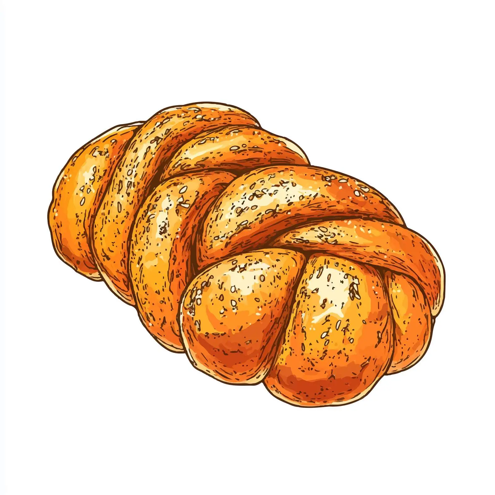 Hand-Drawn Challah Bread Sketch on White Background — free download from Dotvec