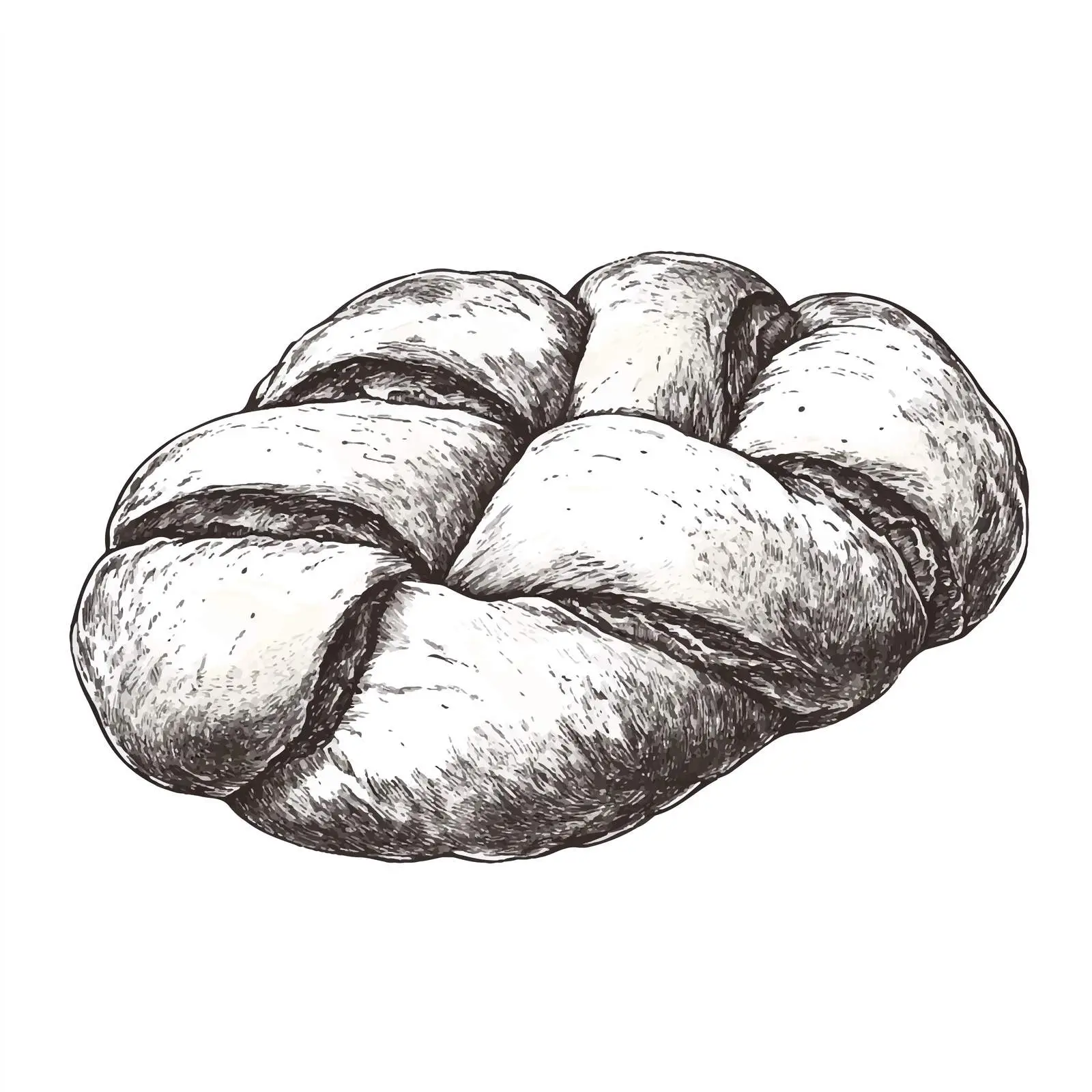 Hand-Drawn Challah Bread Sketch on White Background – free challah image from Dotvec
