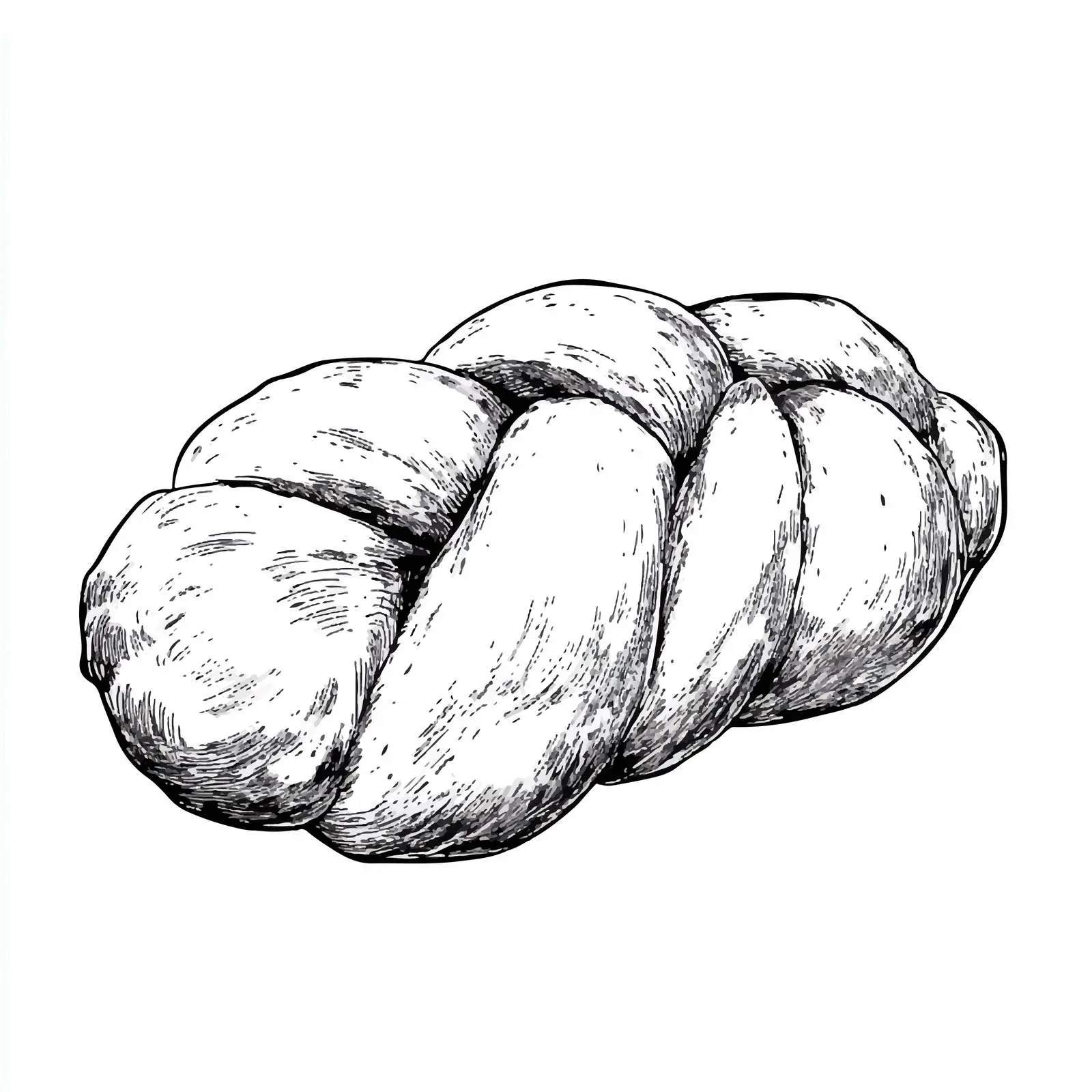Hand-Drawn Challah Bread Sketch on White Background — free download from Dotvec