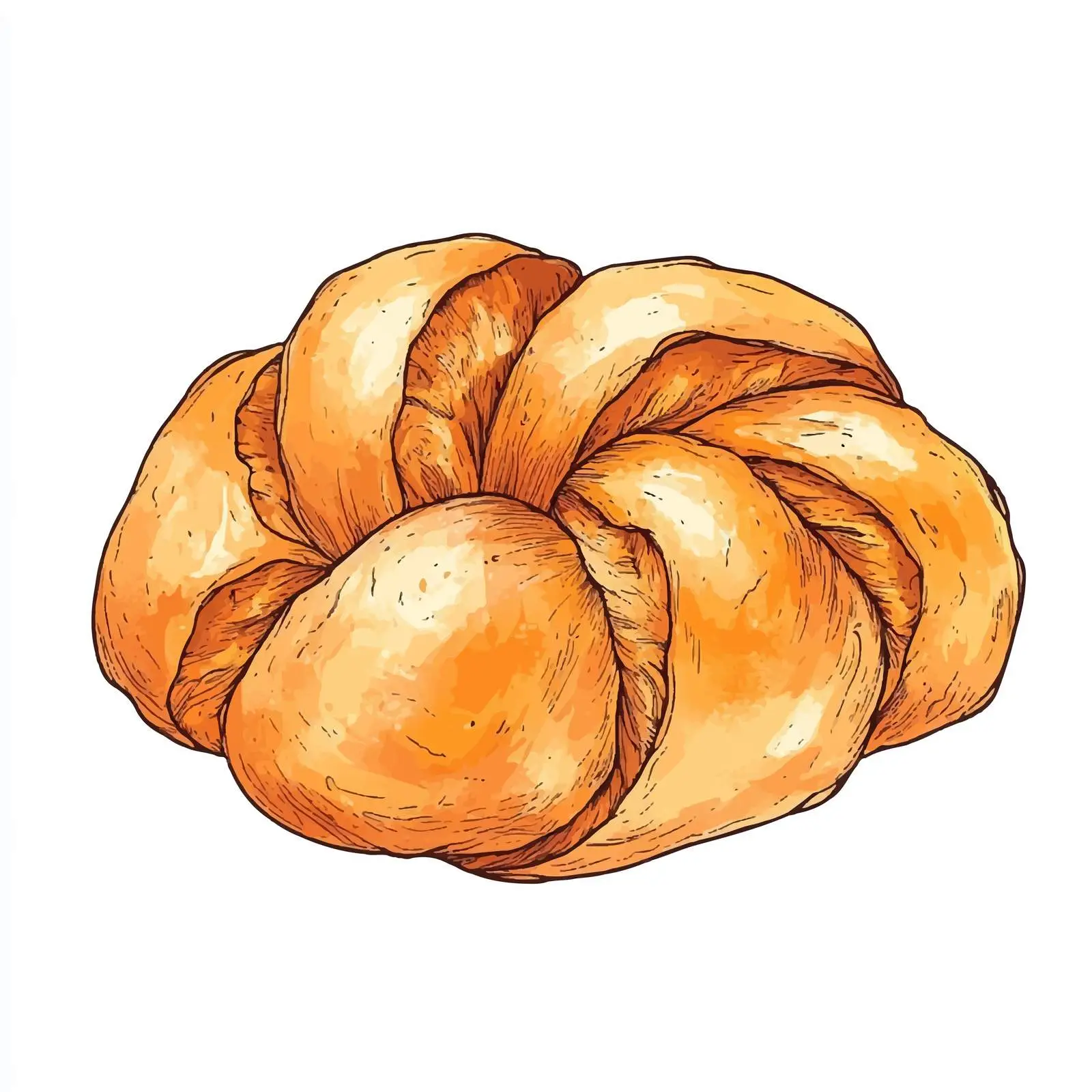 Hand-Drawn Challah Bread Sketch on White Background – free challah image from Dotvec