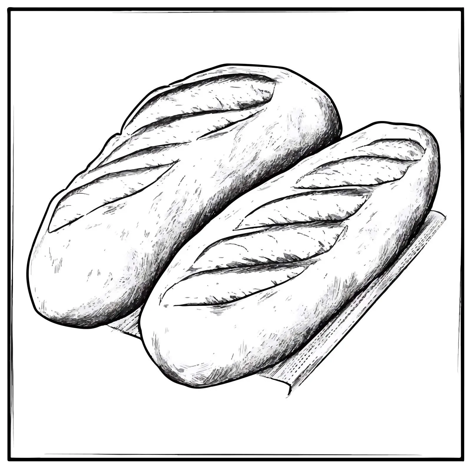 Hand-Drawn Ciabatta Bread Sketch — free download from Dotvec
