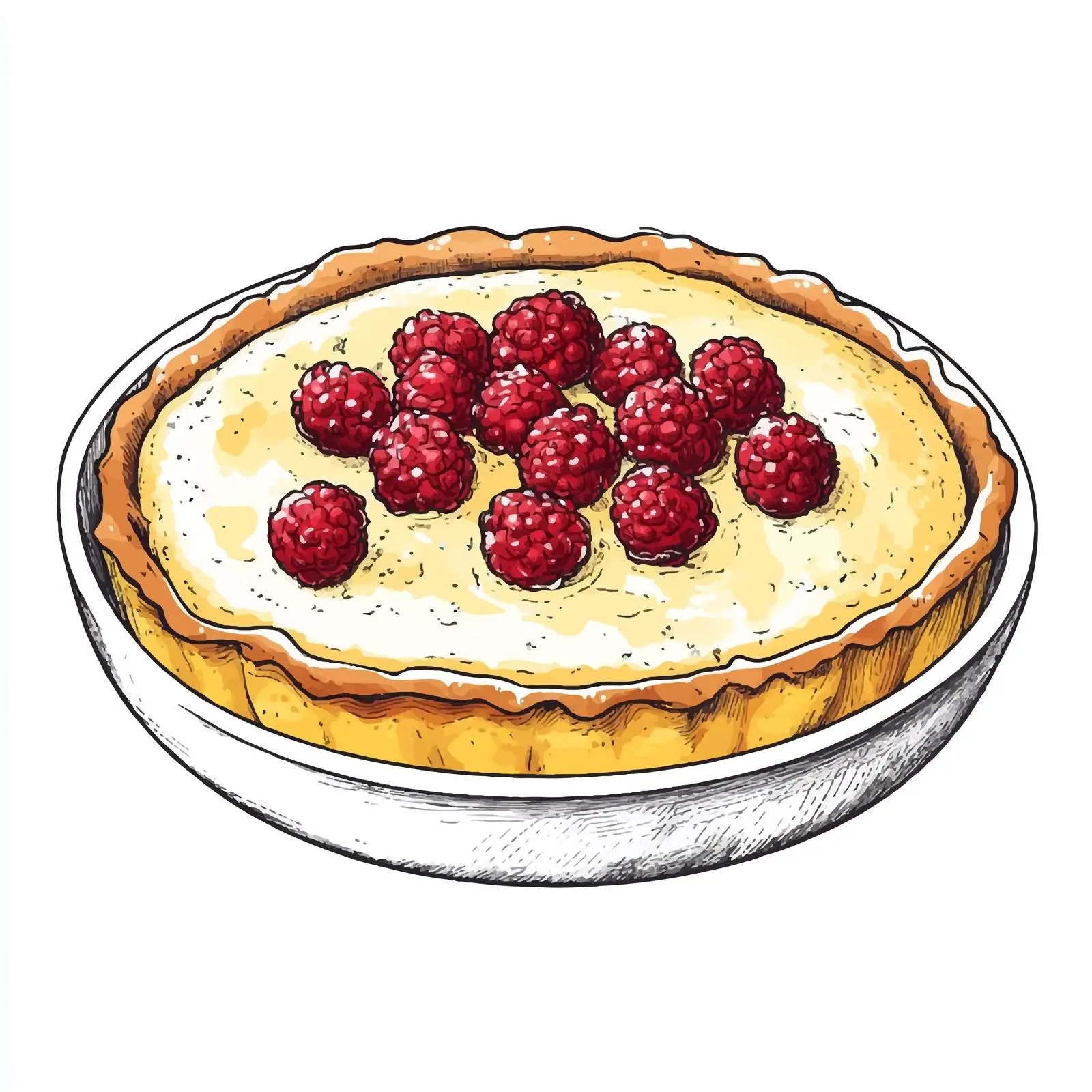 Hand-Drawn Clafoutis Sketch on White Background — free download from Dotvec