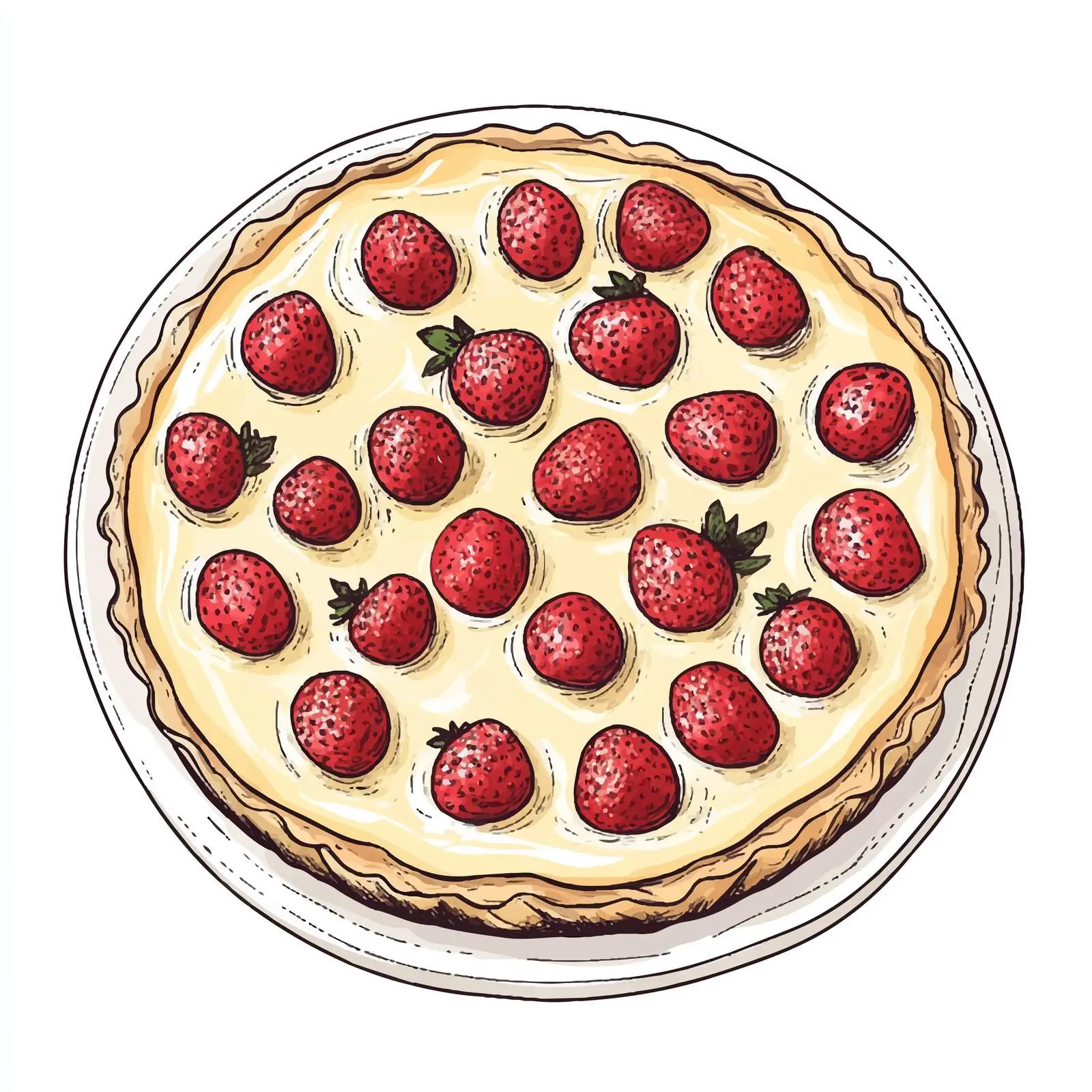 Hand-Drawn Clafoutis Sketch Illustration — free download from Dotvec