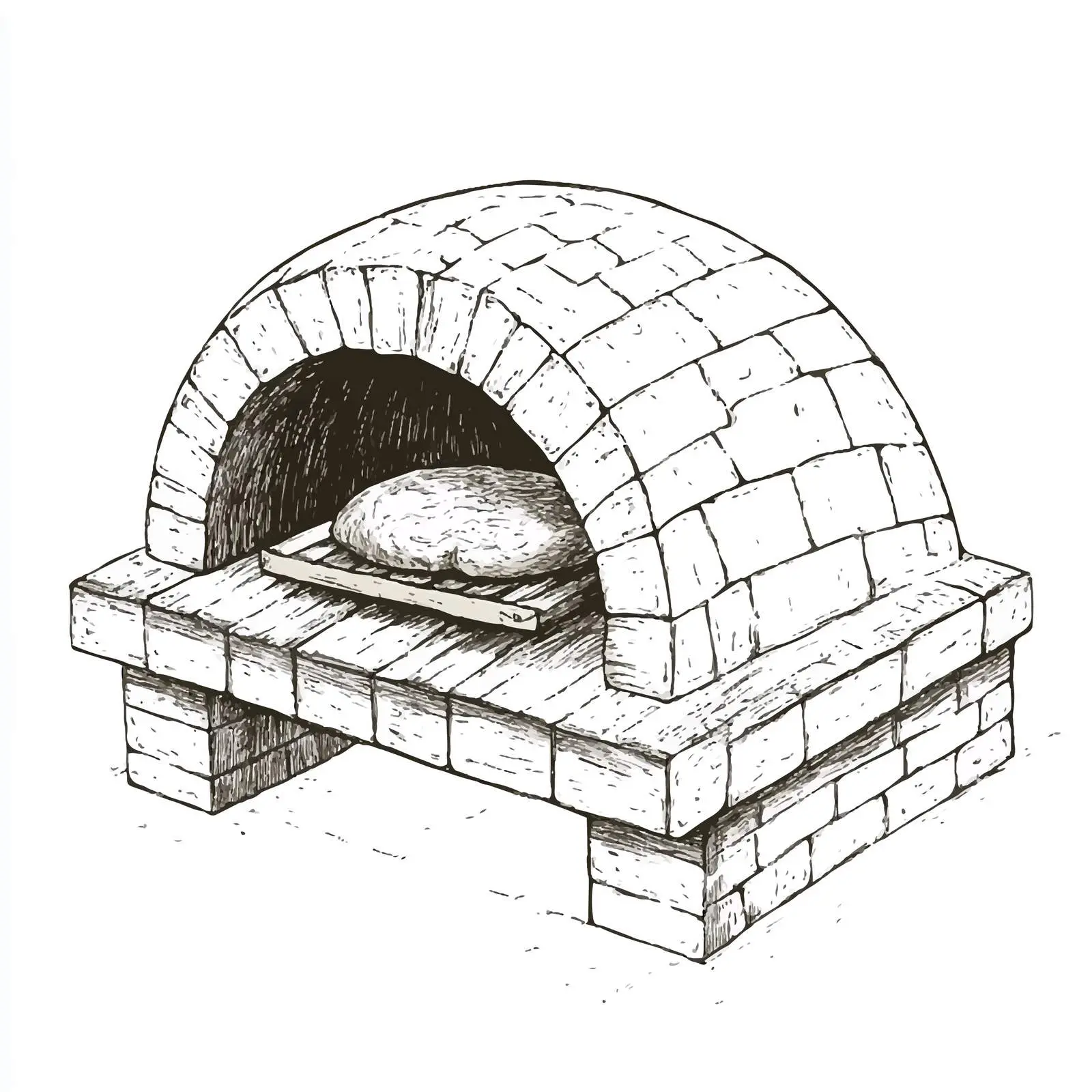 Hand-Drawn Clay Oven Sketch for Tandir Bread — free download from Dotvec