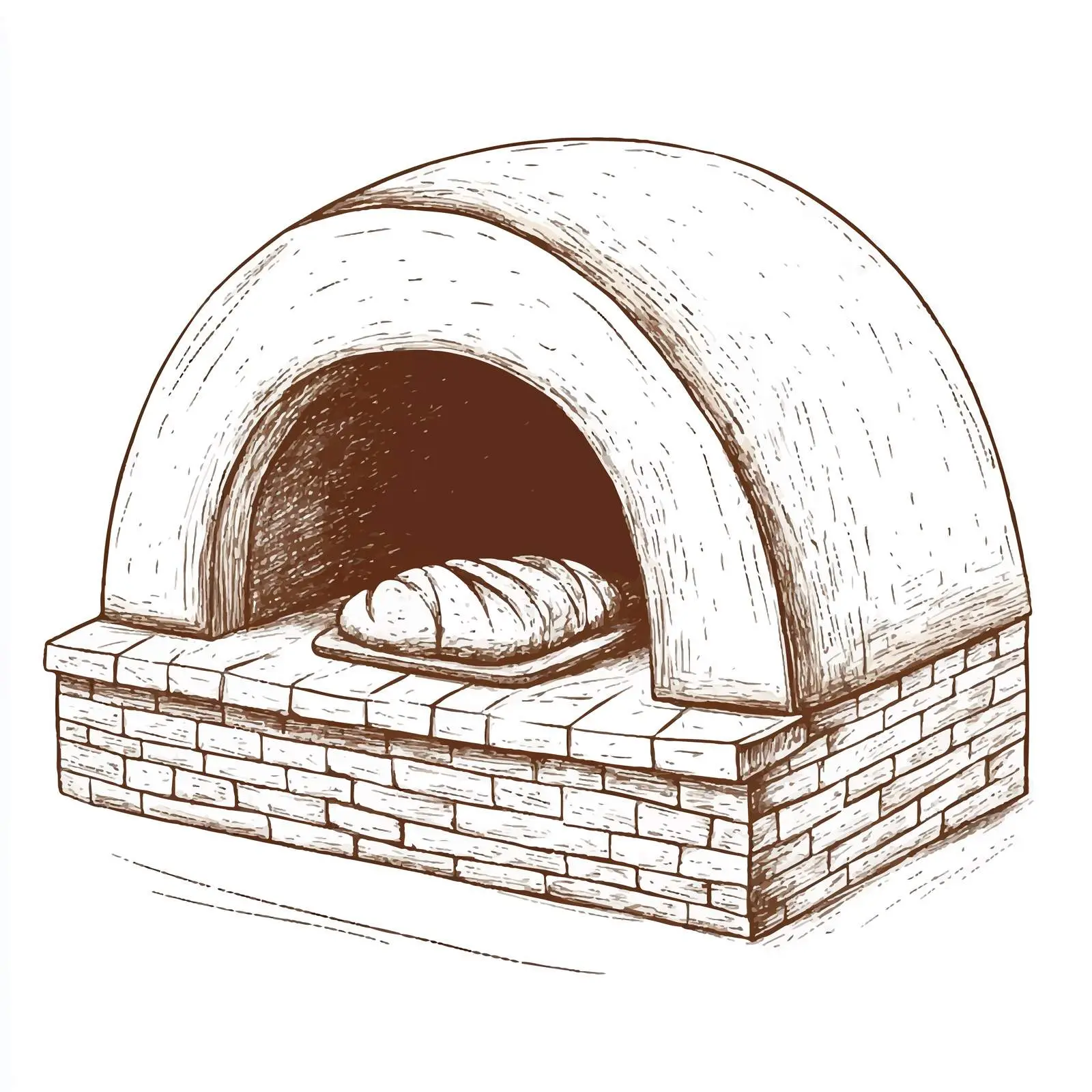 Hand-Drawn Clay Oven Sketch for Tandir Bread — free download from Dotvec