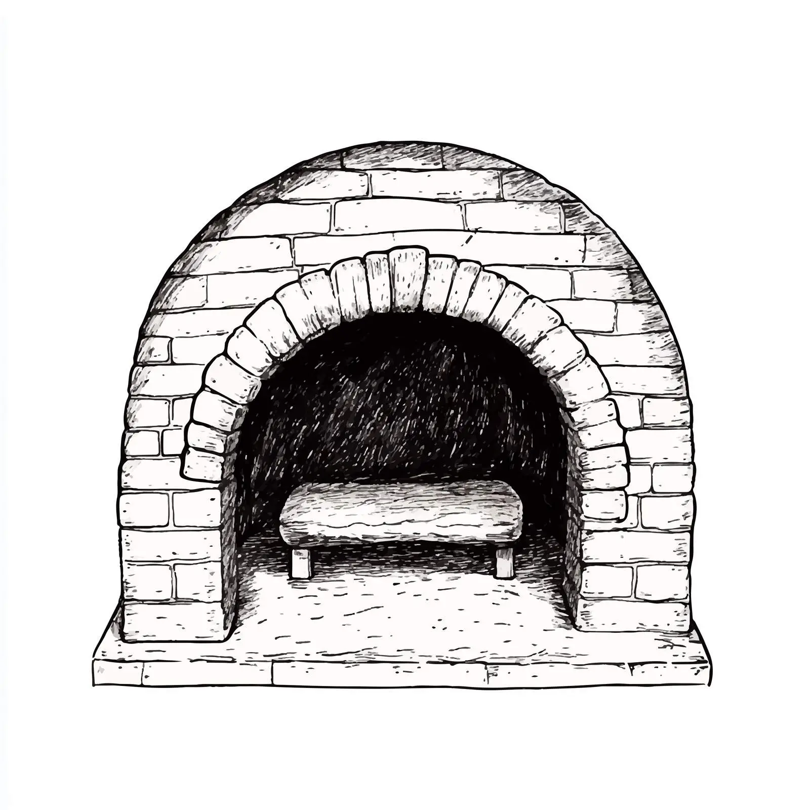 Clay Oven Sketch for Baking Tandir Bread — free download from Dotvec