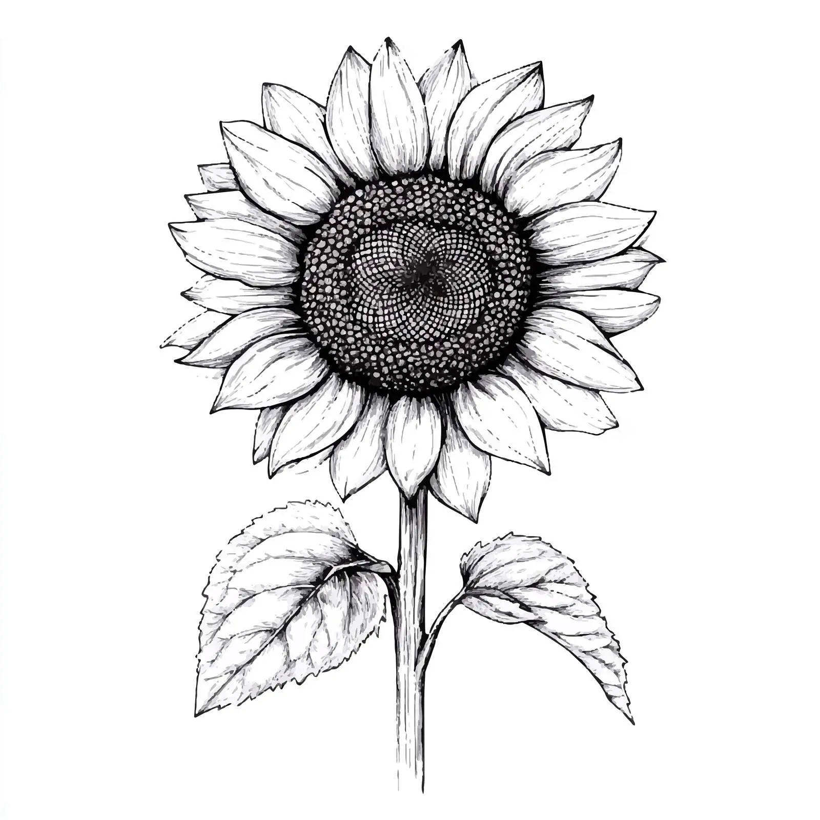 Hand Drawn Closed Sunflower Sketch — free download from Dotvec
