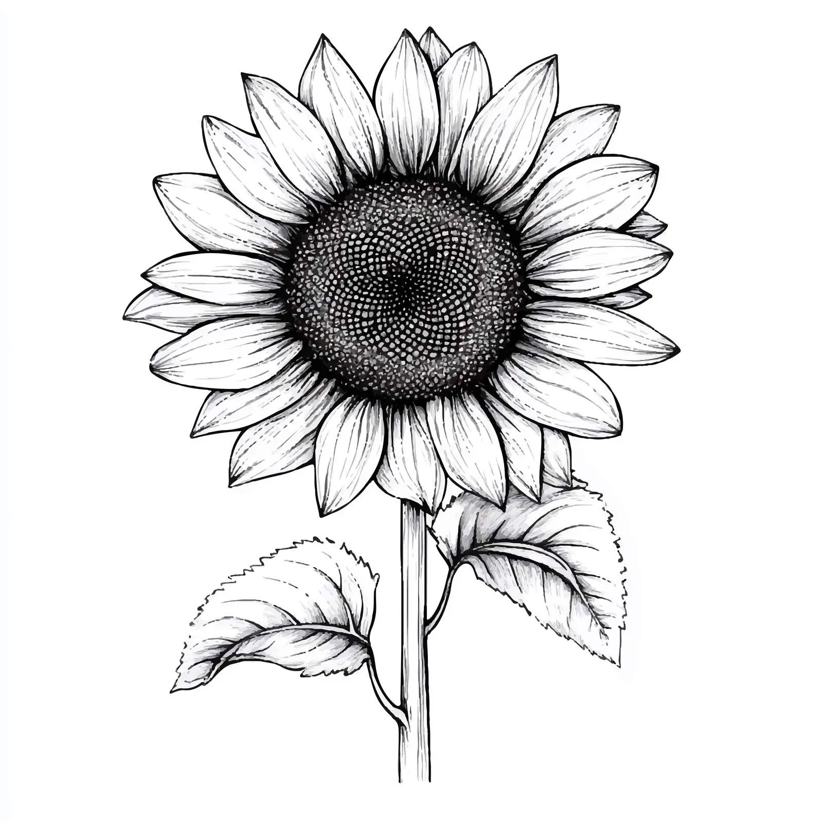 Hand-Drawn Closed Sunflower Sketch on White Background — free download from Dotvec