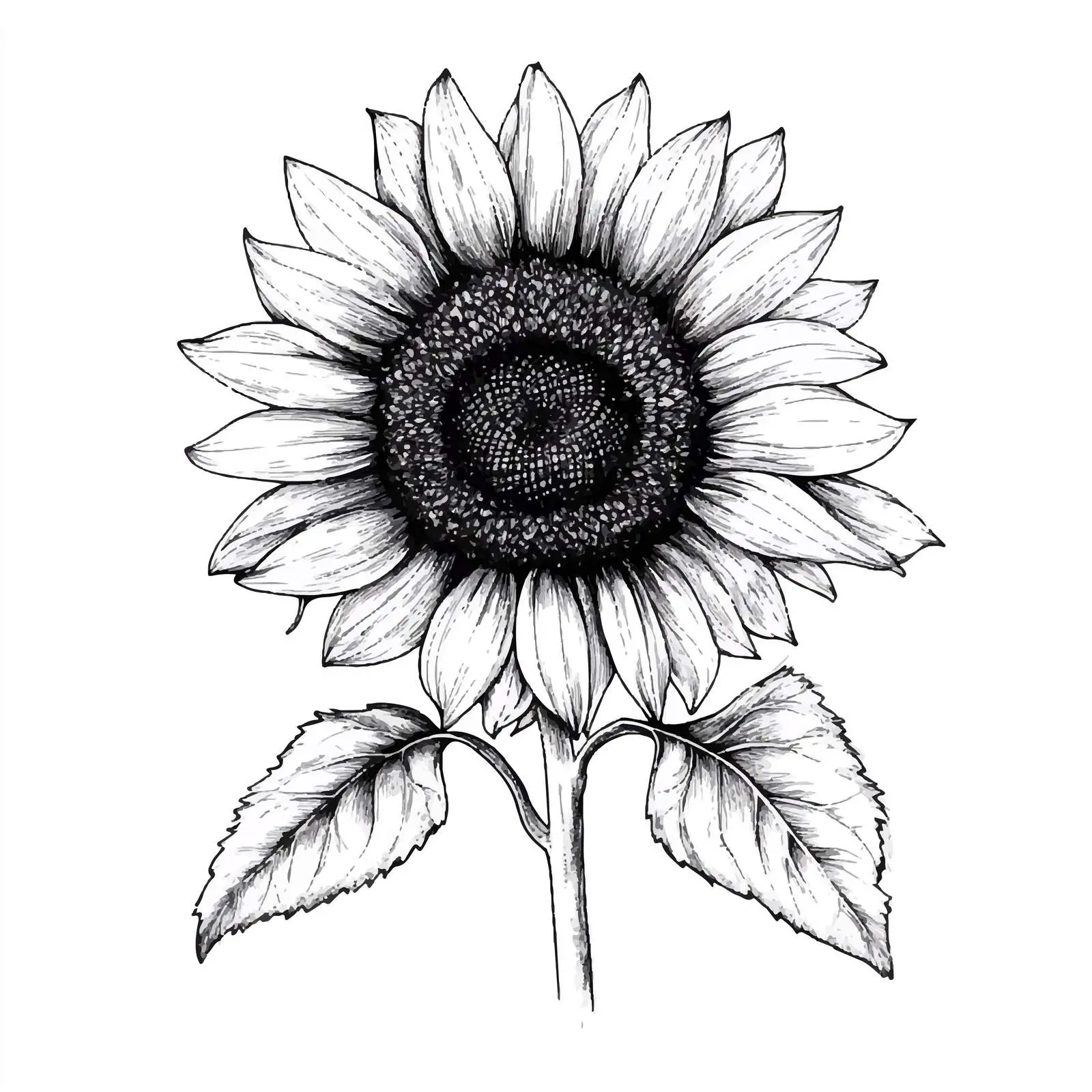 Closed Sunflower Hand-Drawn Vector Illustration — free download from Dotvec