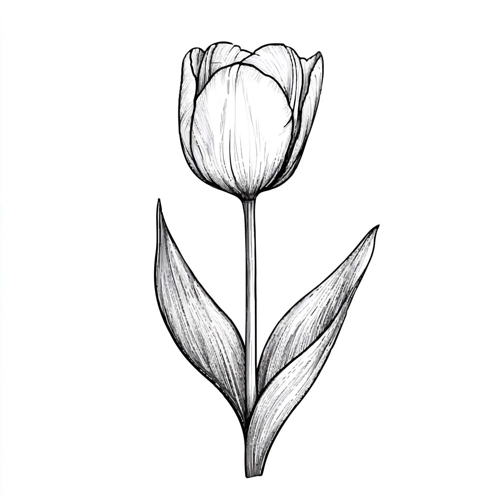 Hand Drawn Closed Tulip Flower Sketch — free download from Dotvec