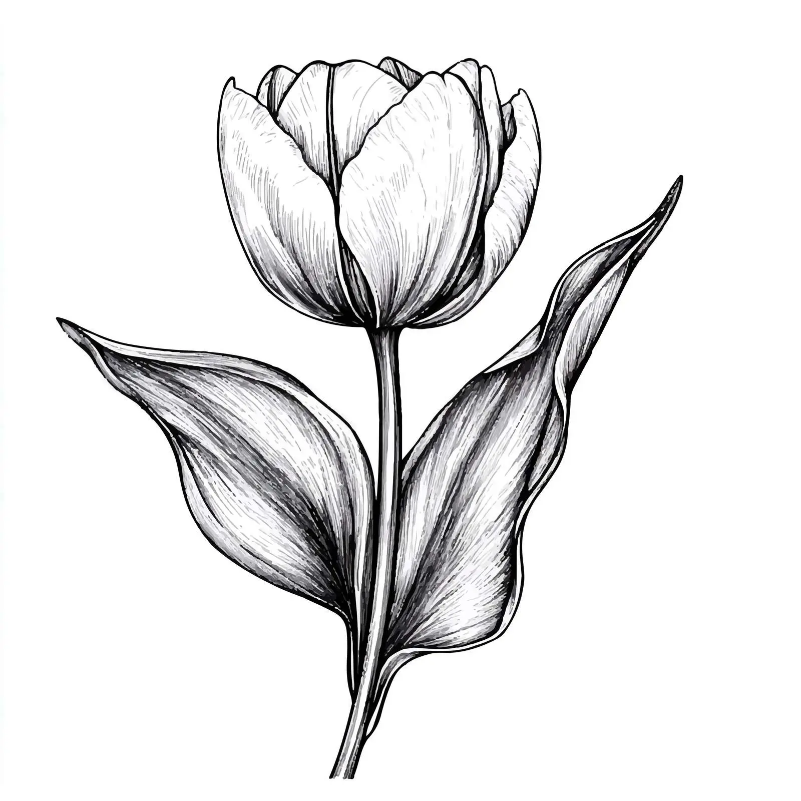 Hand-drawn Closed Tulip Flower Illustration — free download from Dotvec