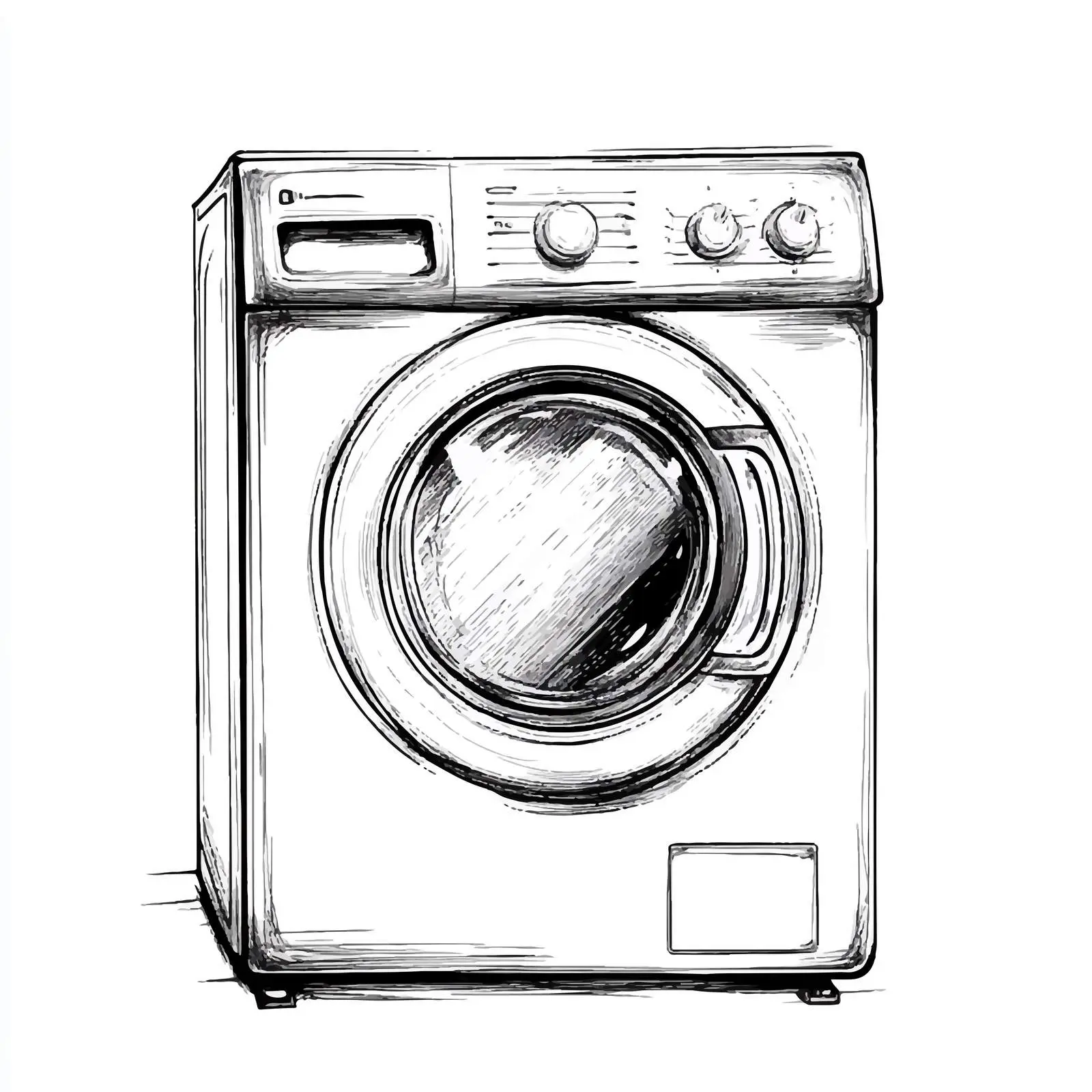 Hand-Drawn Clothes Dryer Sketch on White Background – free fabric care image from Dotvec