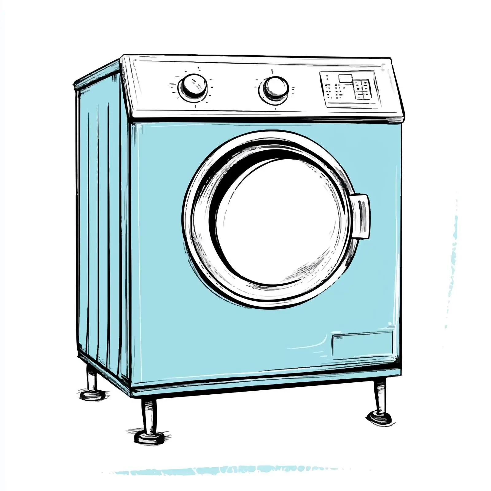 Hand-Drawn Clothes Dryer Illustration on White Background — free download from Dotvec