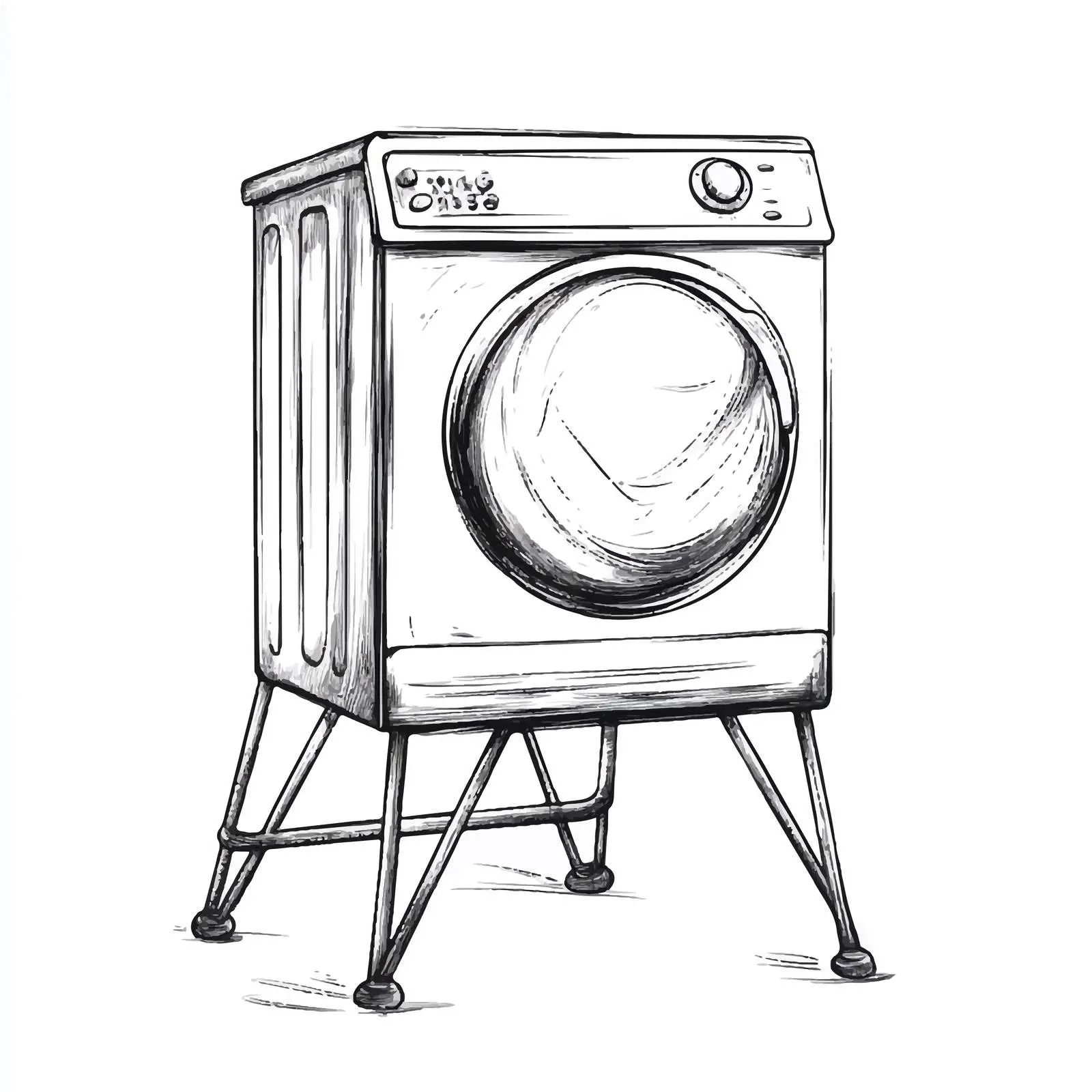 Hand-drawn Clothes Dryer Sketch on White Background — free download from Dotvec