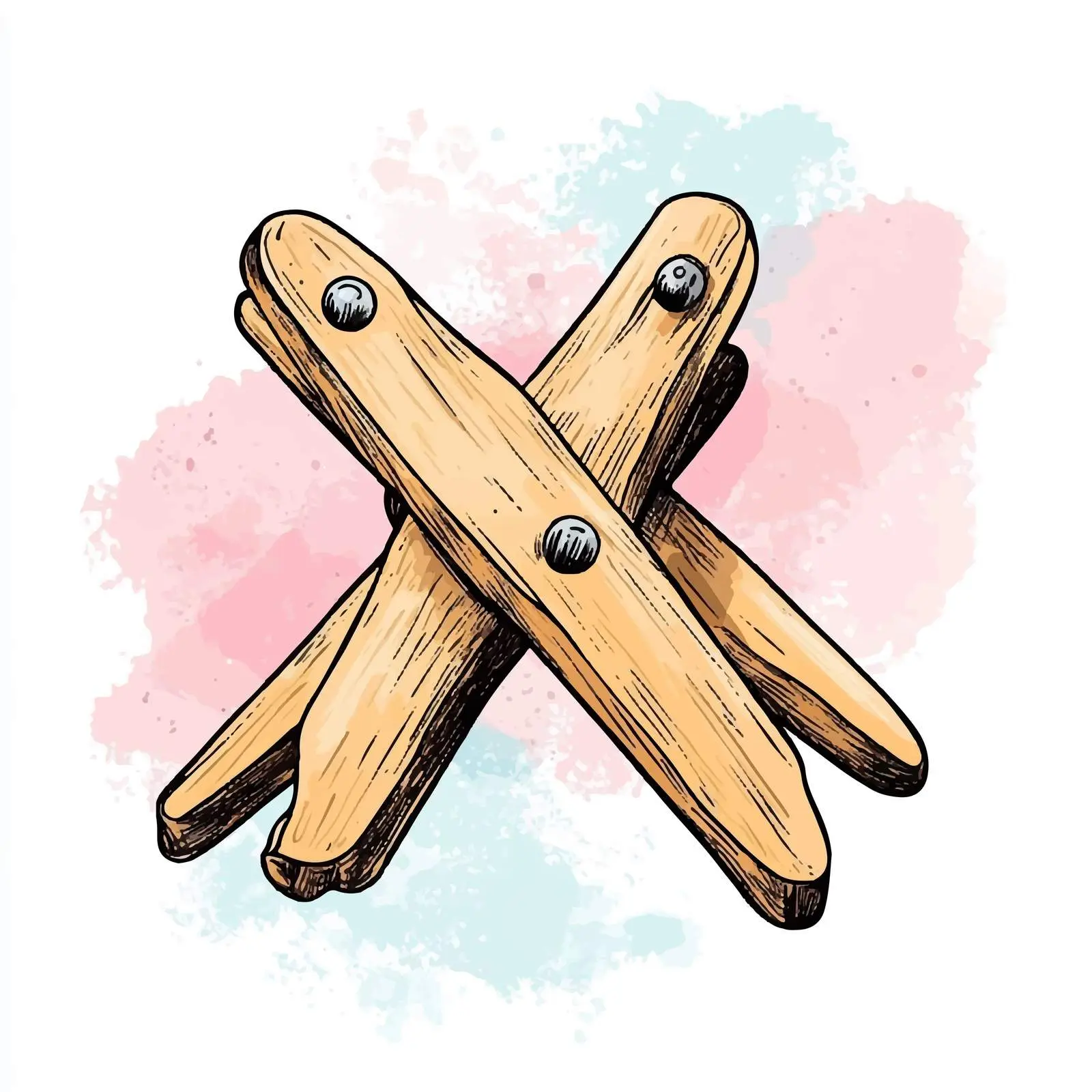 Hand-Drawn Clothespin Illustration on White Background — free download from Dotvec