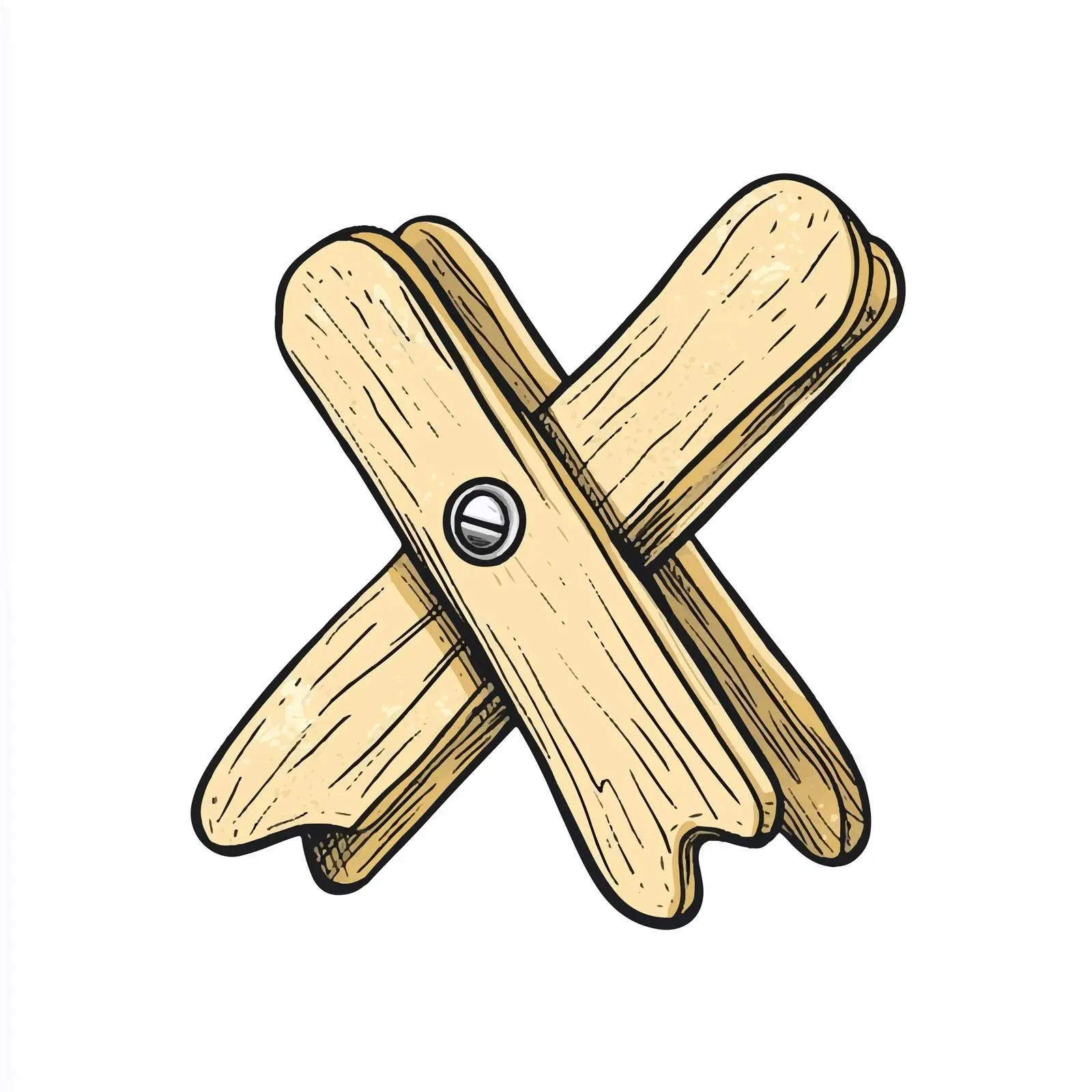 Hand-Drawn Clothespin Illustration on White Background — free download from Dotvec