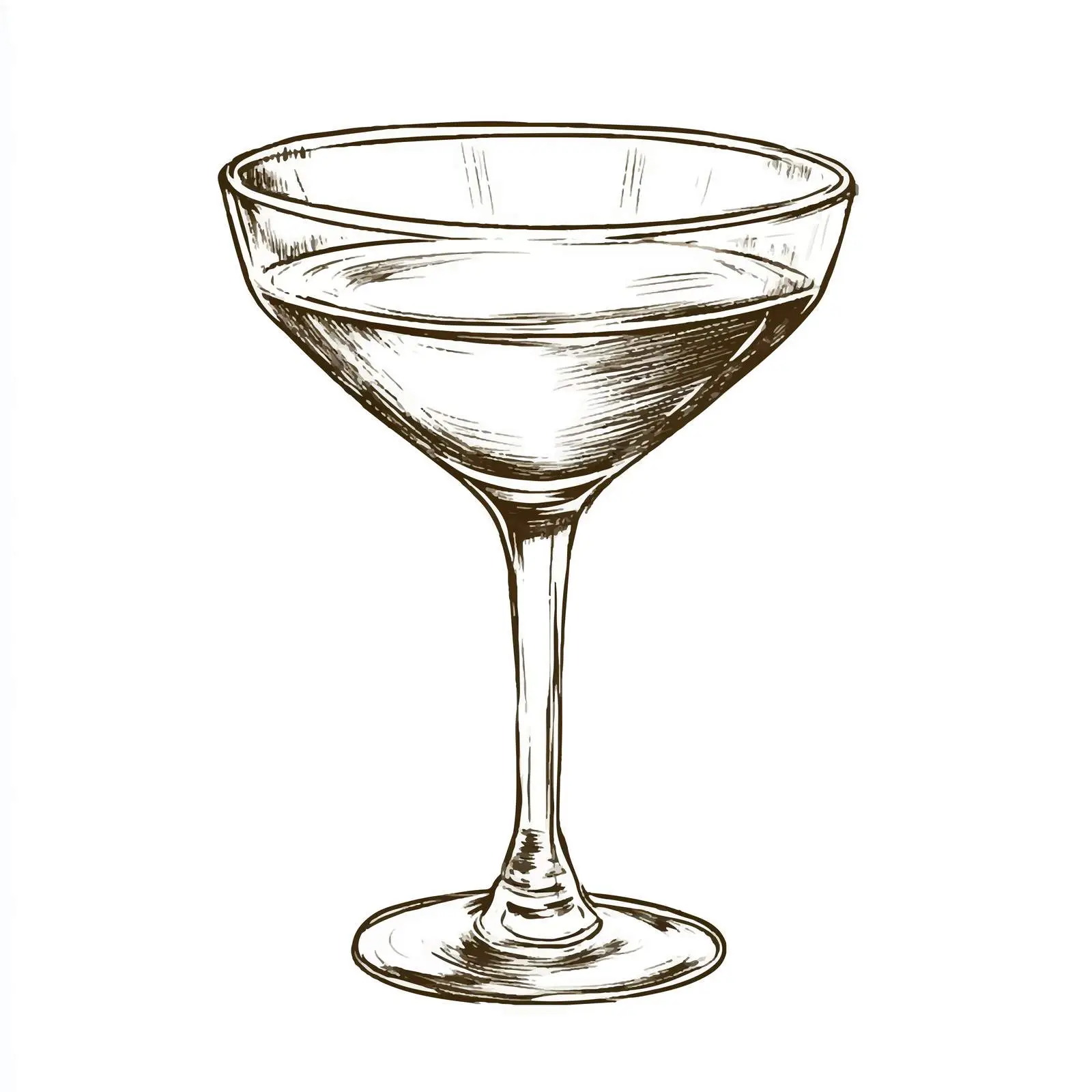 Hand-Drawn Cocktail Drink in Champagne Saucer — free download from Dotvec