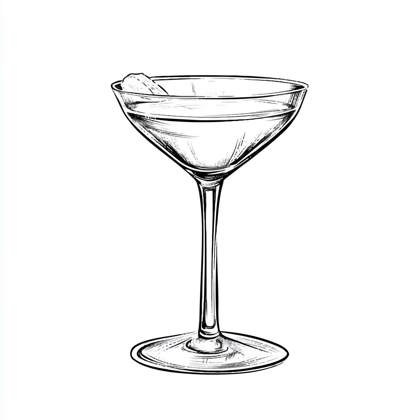 Hand-Drawn Cocktail in Champagne Saucer — free download from Dotvec