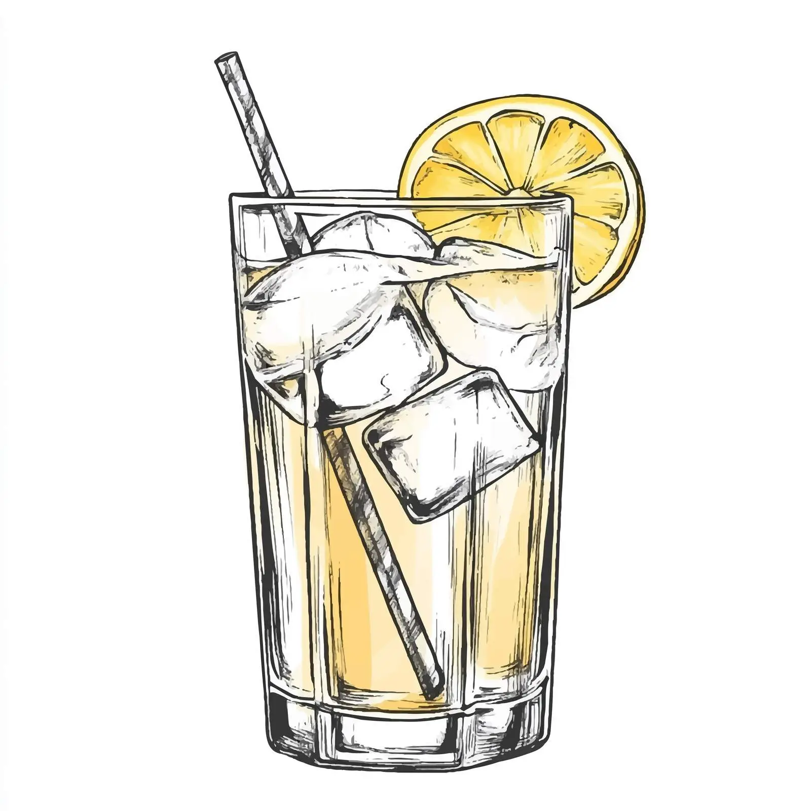 Hand-Drawn Highball Cocktail Drink Sketch — free download from Dotvec