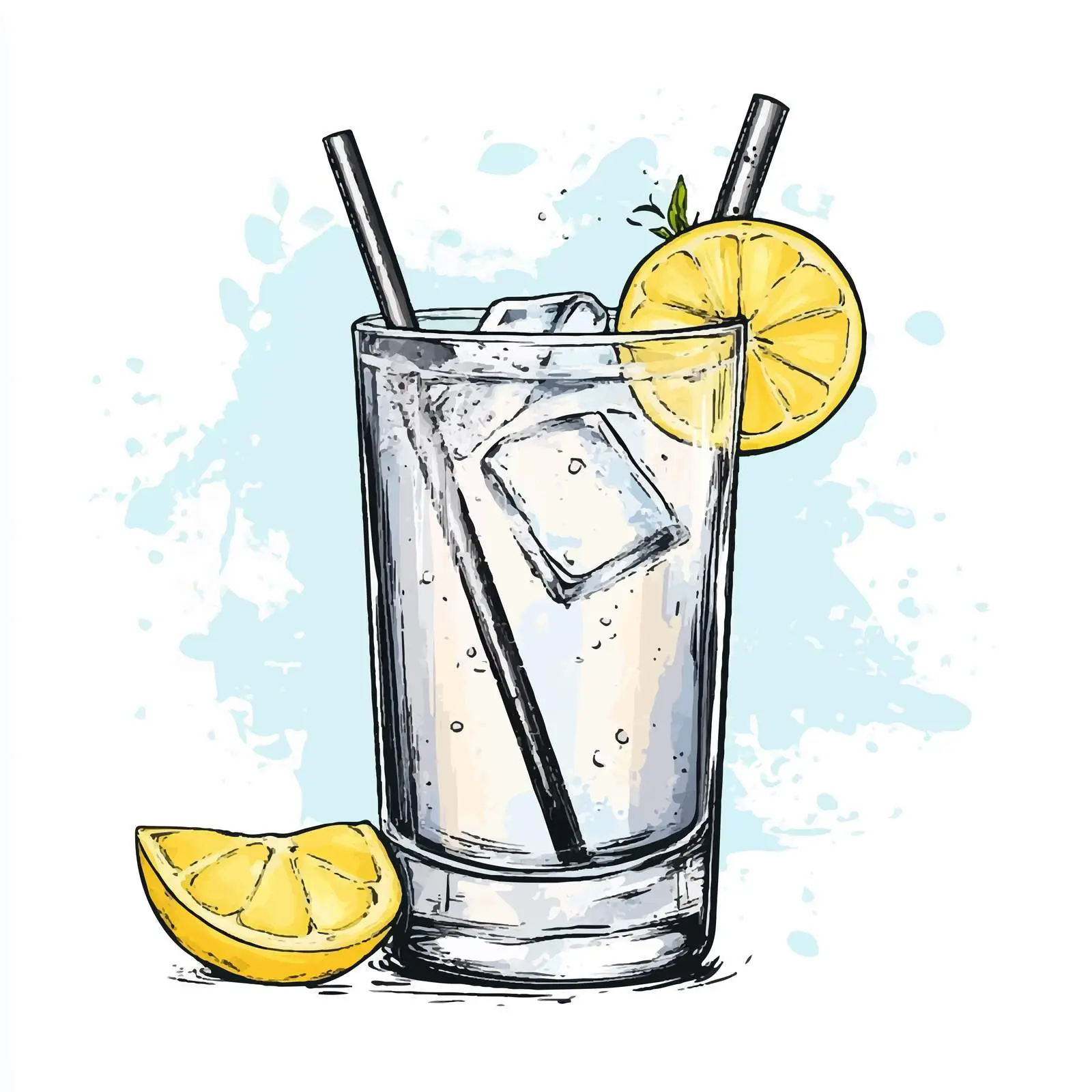 Hand-Drawn Highball Cocktail Drink Illustration — free download from Dotvec