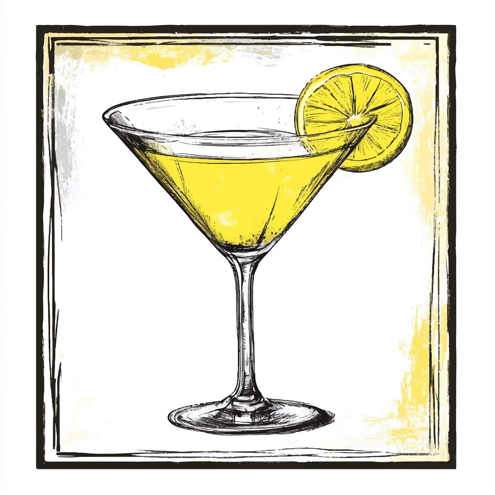 Hand-Drawn Martini Cocktail Drink Illustration — free download from Dotvec
