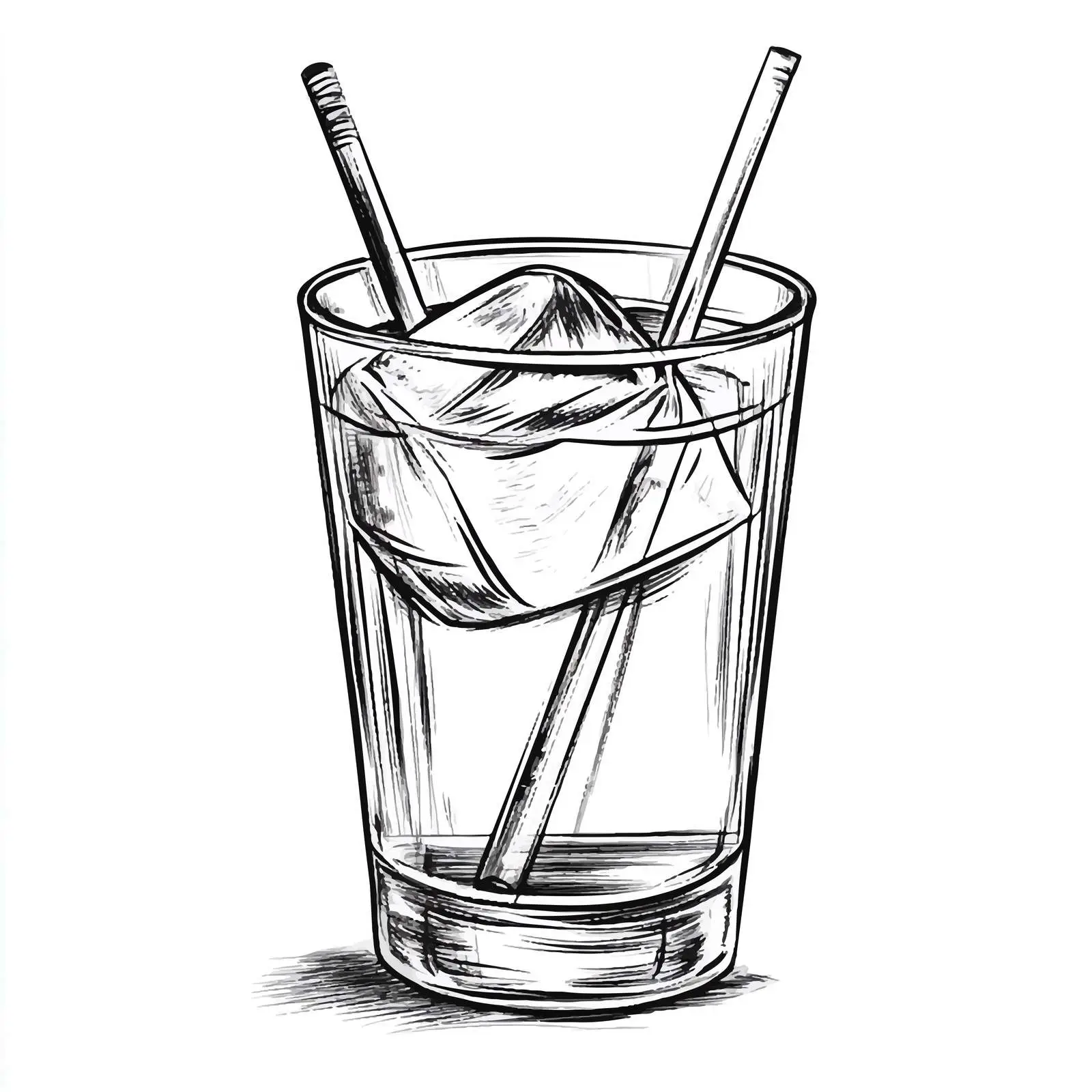 Hand Drawn Cocktail Drink in Rocks Glass – free bars image from Dotvec