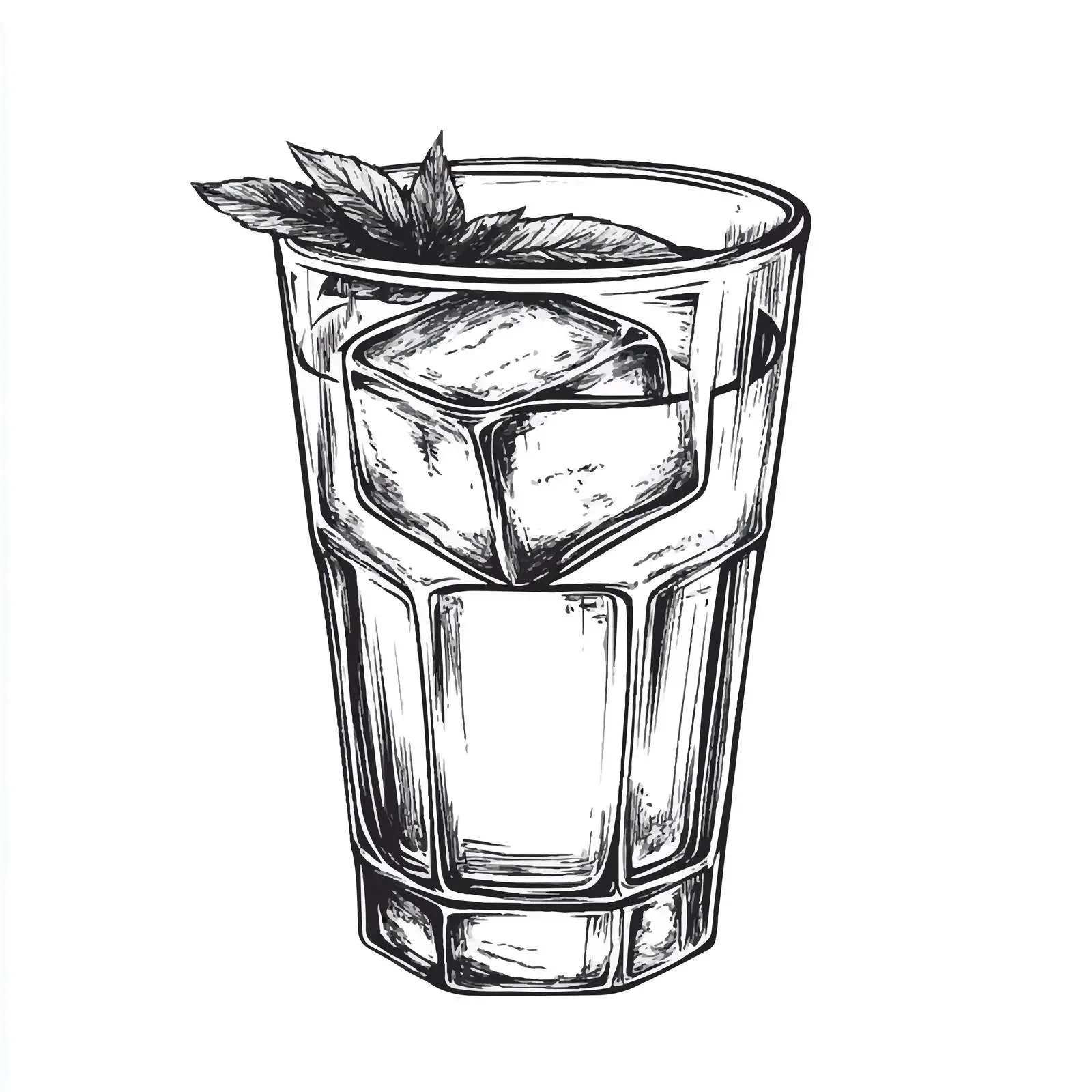 Hand-Drawn Cocktail Drink in Shot Glass — free download from Dotvec