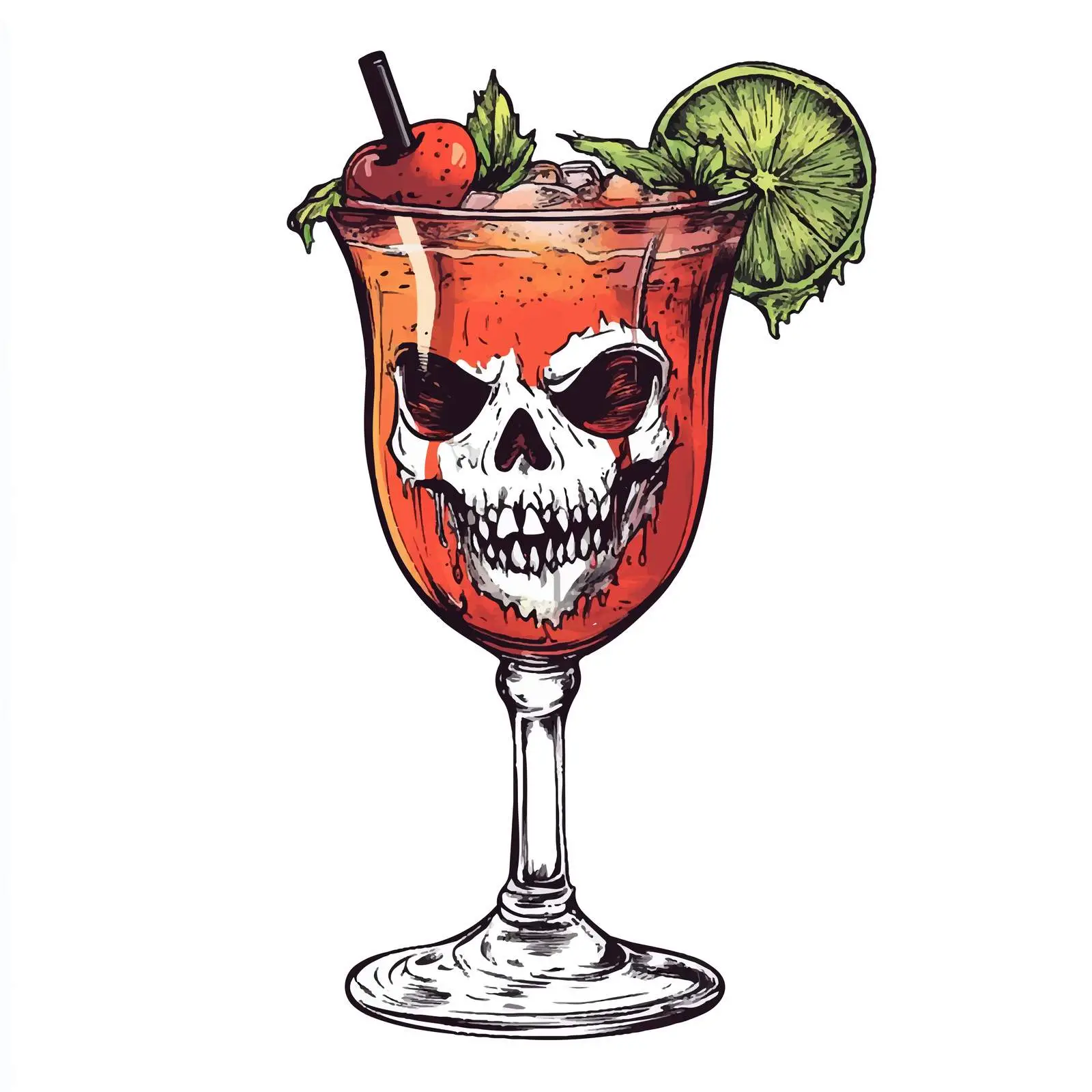 Hand Drawn Zombie Cocktail Drink Sketch — free download from Dotvec