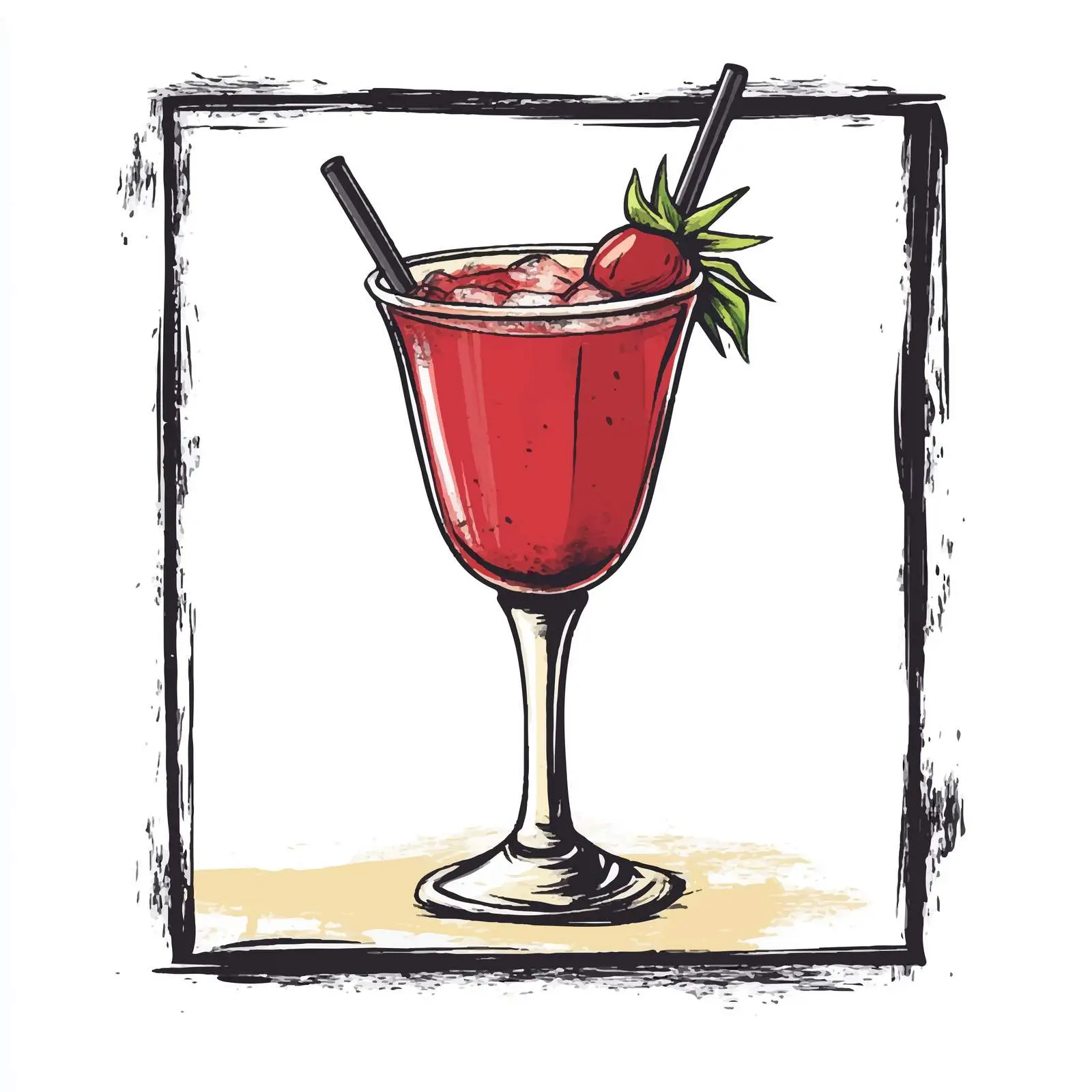 Hand-Drawn Zombie Cocktail Drink Illustration — free download from Dotvec
