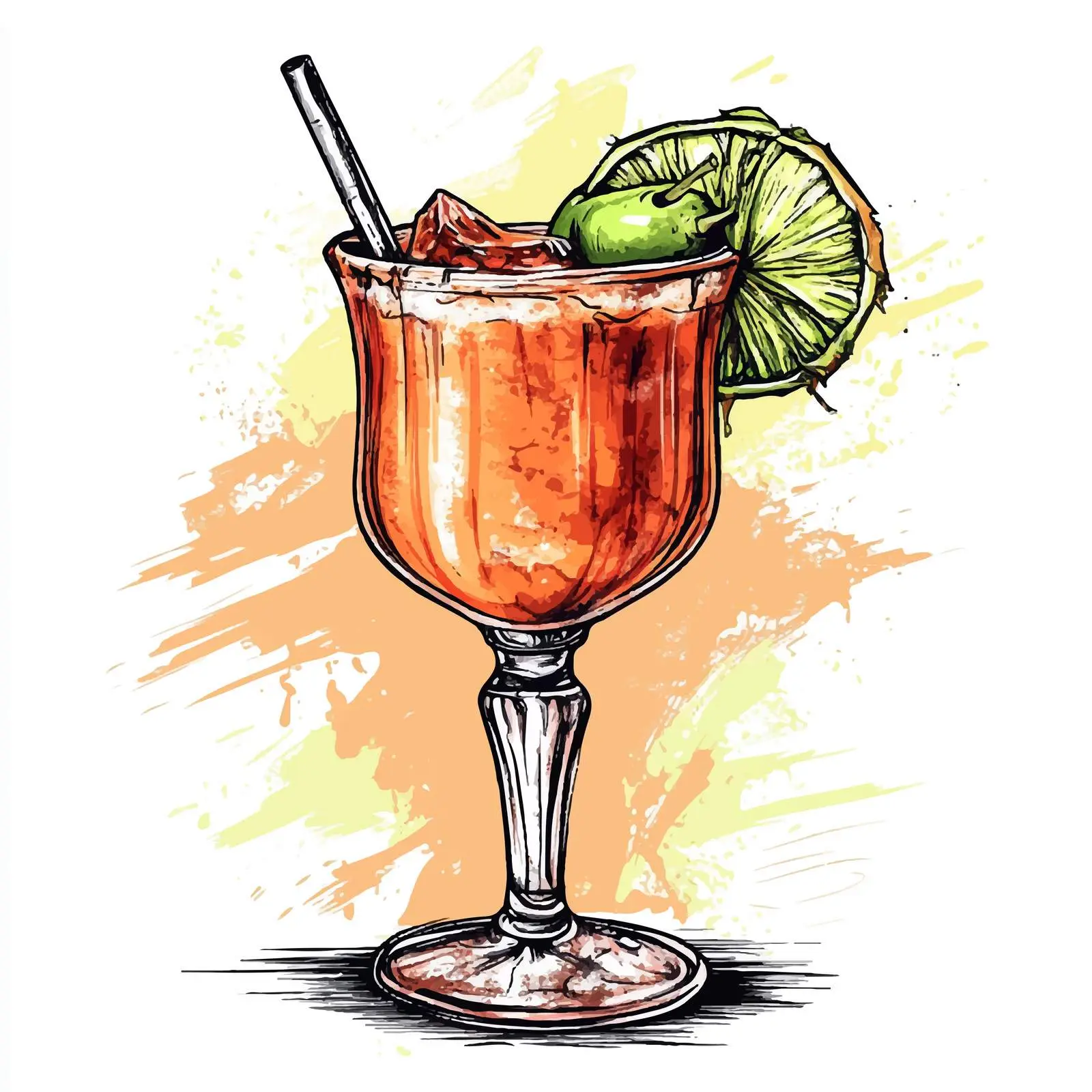 Hand-Drawn Zombie Cocktail Illustration — free download from Dotvec